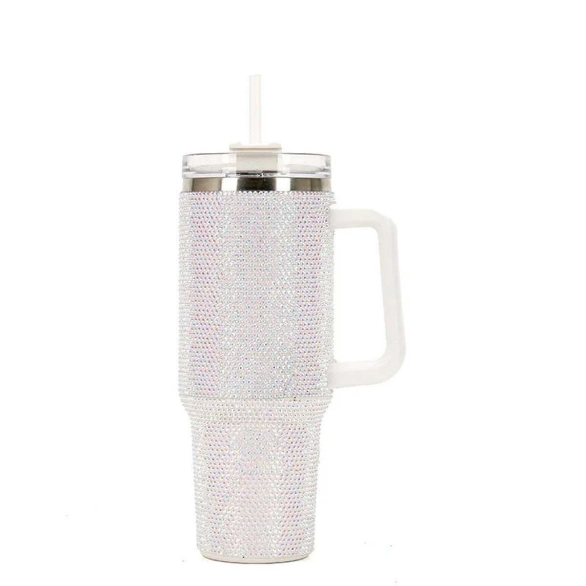 Nagham Ghazal Aswad Coffee-to-go-Becher Diamond Design Термокружка 40oz Edelstahl Isolierbecher Glitzer, Doppelwandige IsolierungMit Griff, Großes Fassungsvermögen