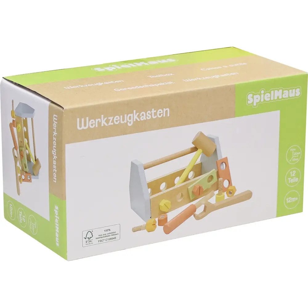 Vedes Werkbank Spielmaus Holz Werkzeugkiste 11-teilig