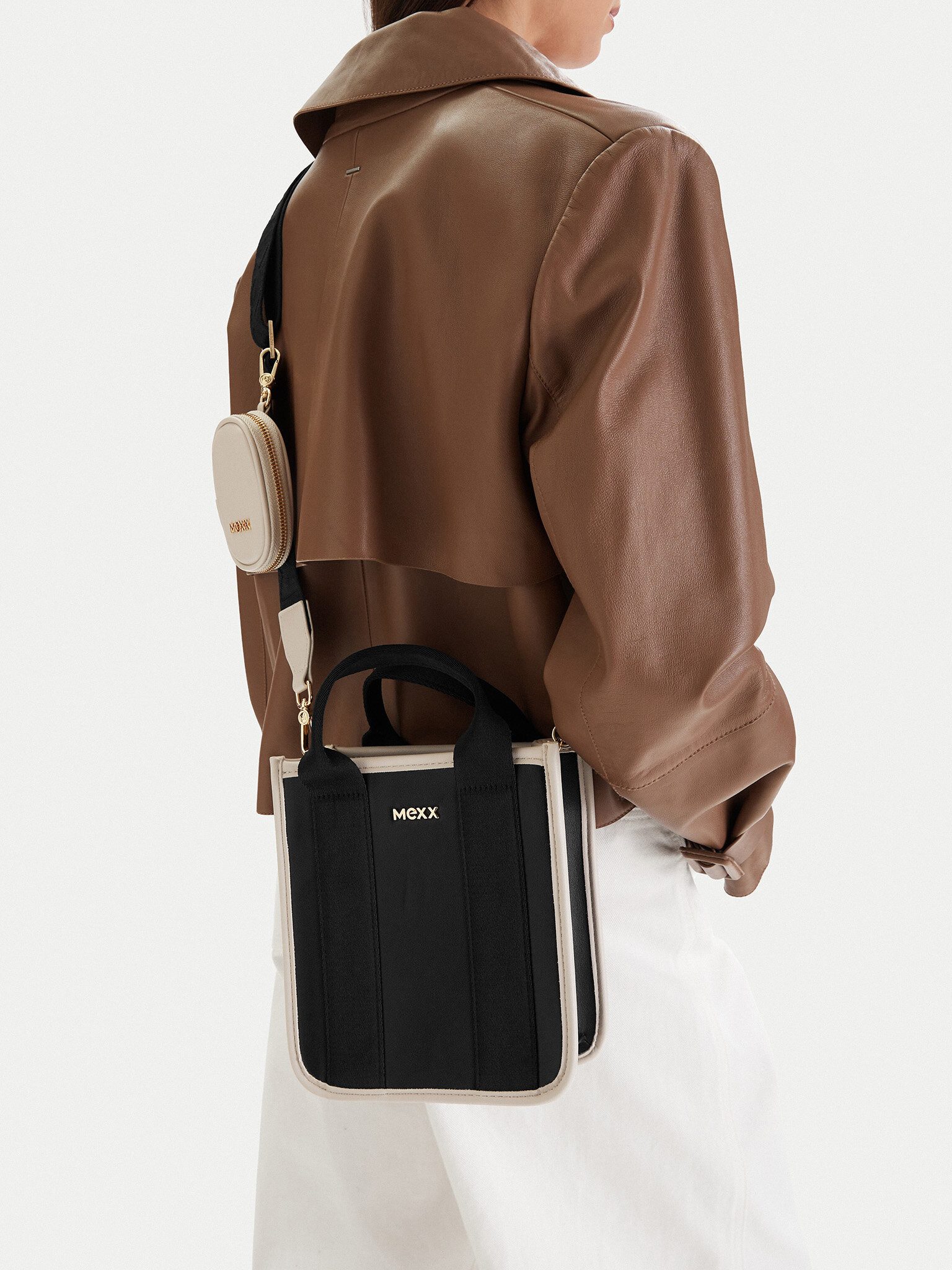 Mexx Handtasche Mexx Damenhandtasche Beige, Schwarz MEXX-EO-MEXX-L-016-09 Schwarz