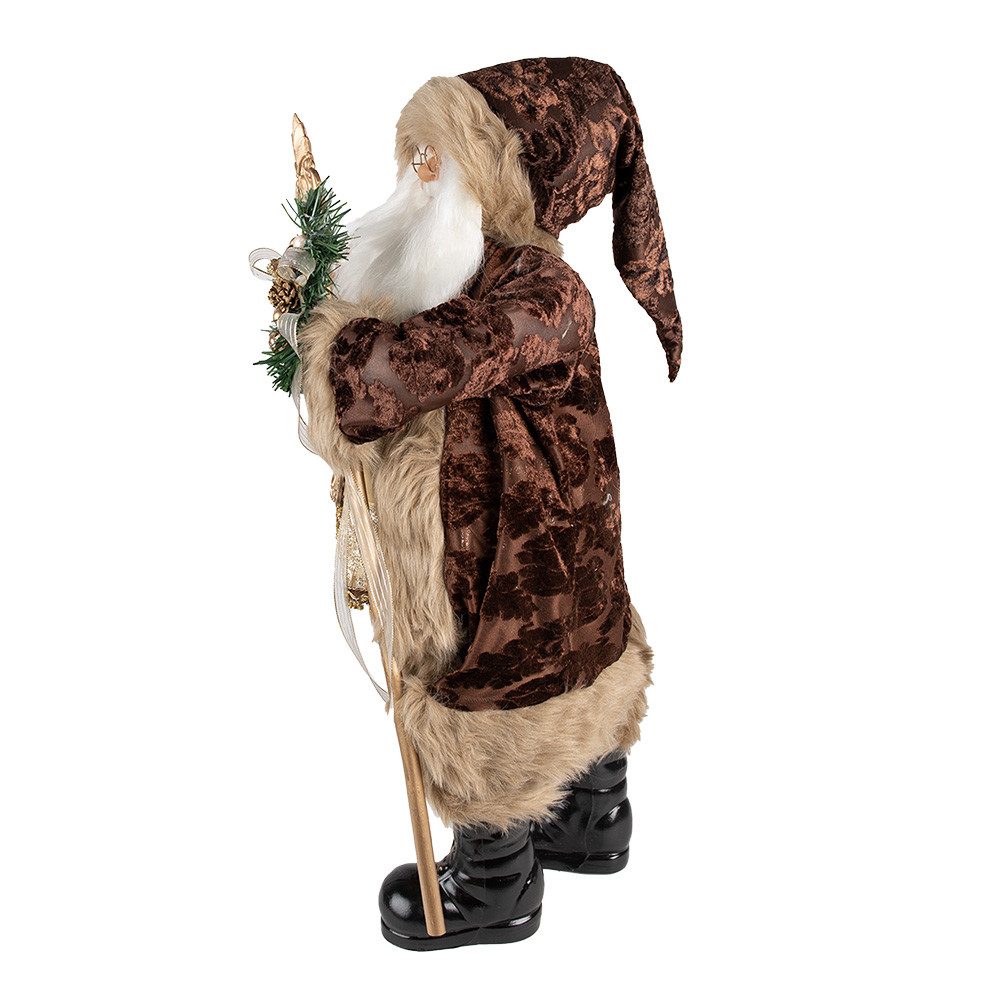 Clayre & Eef Weihnachtsmann Weihnachtsmann Figur 63 cm Braun Textil – Dekor günstig online kaufen
