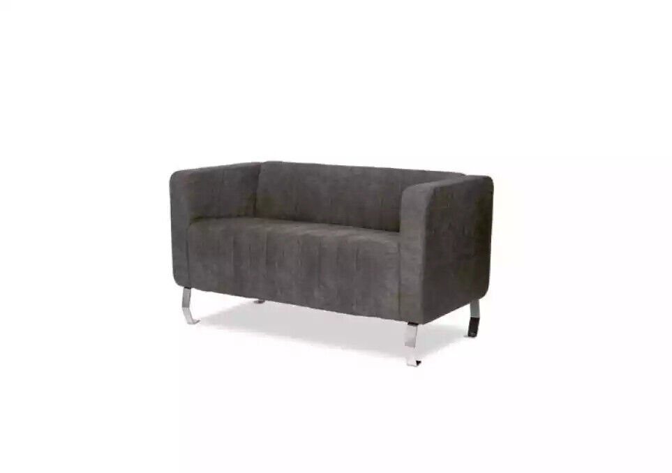 Zweisitzer JVmoebel Sofa Luxus Teile, Textilmöbel, Arbeitszimmermöbel 1 Graue Schwarzer Made in Europa Couch