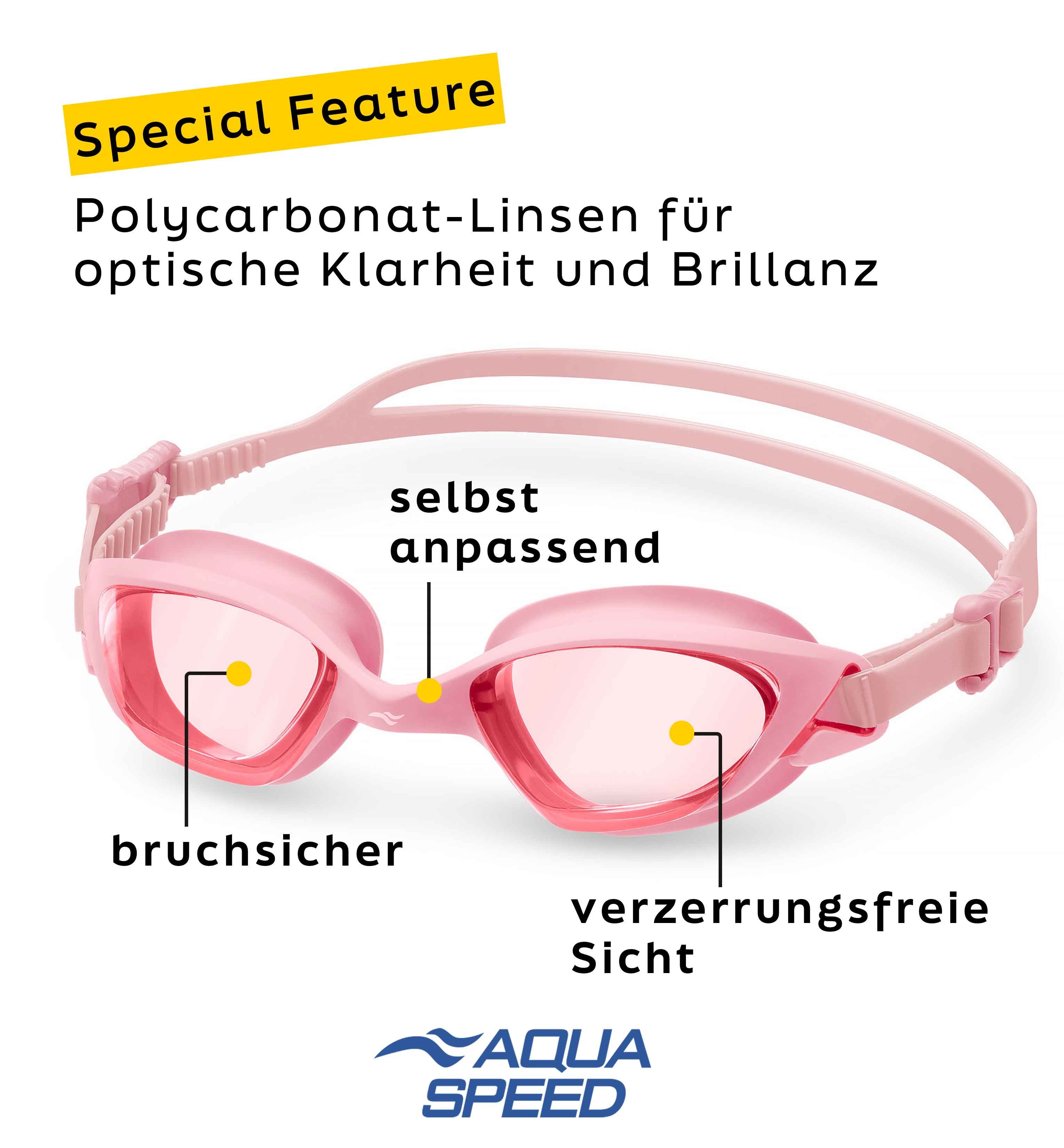 Aqua Speed Schwimmbrille Torrent Trainingsmaske verspiegelt rosa – UV & Beschlagschutz, (Perfekt für Wellness-Schwimmen, Urlaub & Hallenbadbesuche), Einfache Größenanpassung für Kinder & Erwachsene