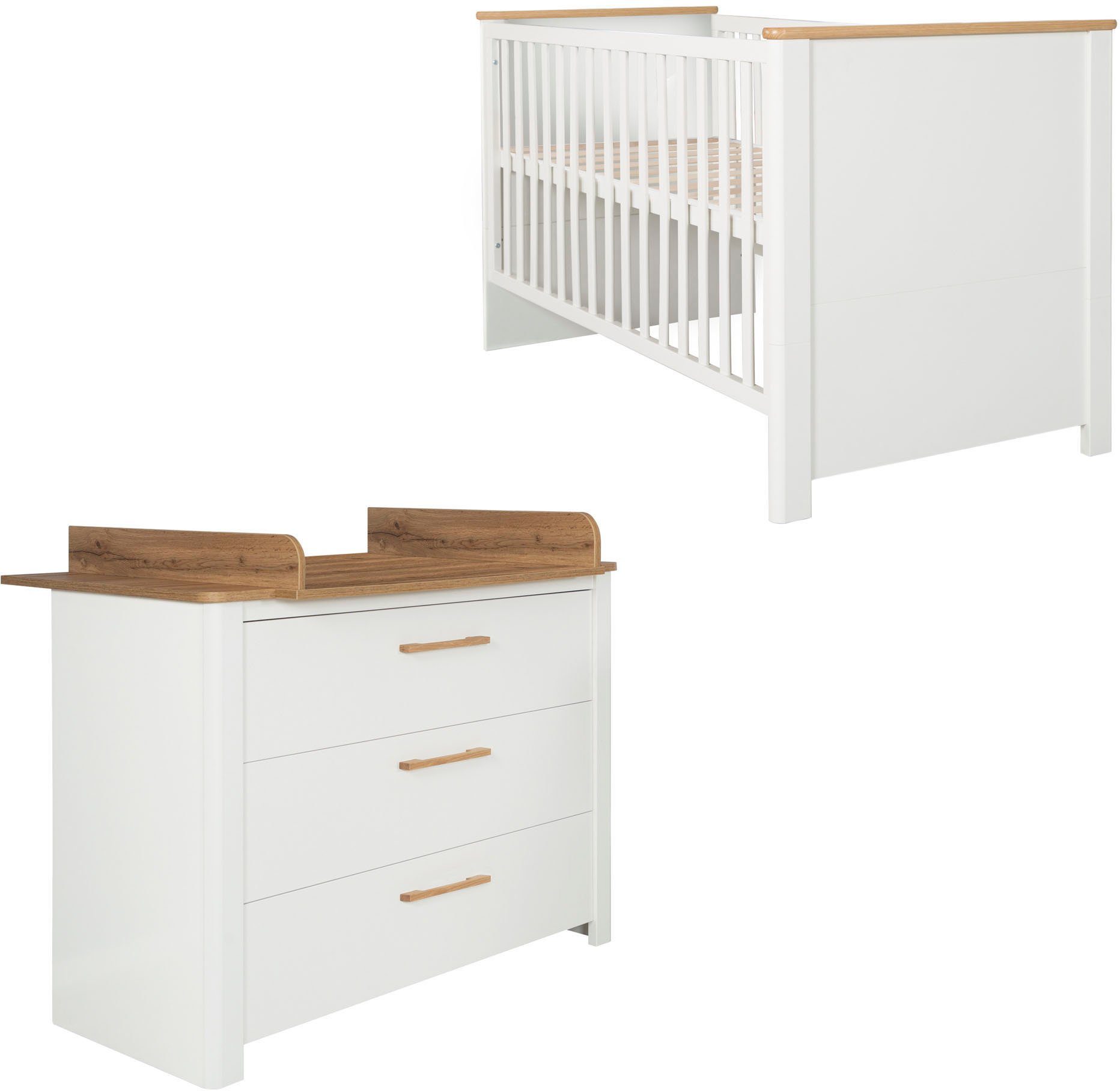 Europe roba® Made 2-St., Wickelkommode), und mit Wickelkommode; Ava, Babymöbel-Set in (Spar-Set, Kinderbett, Kinderbett