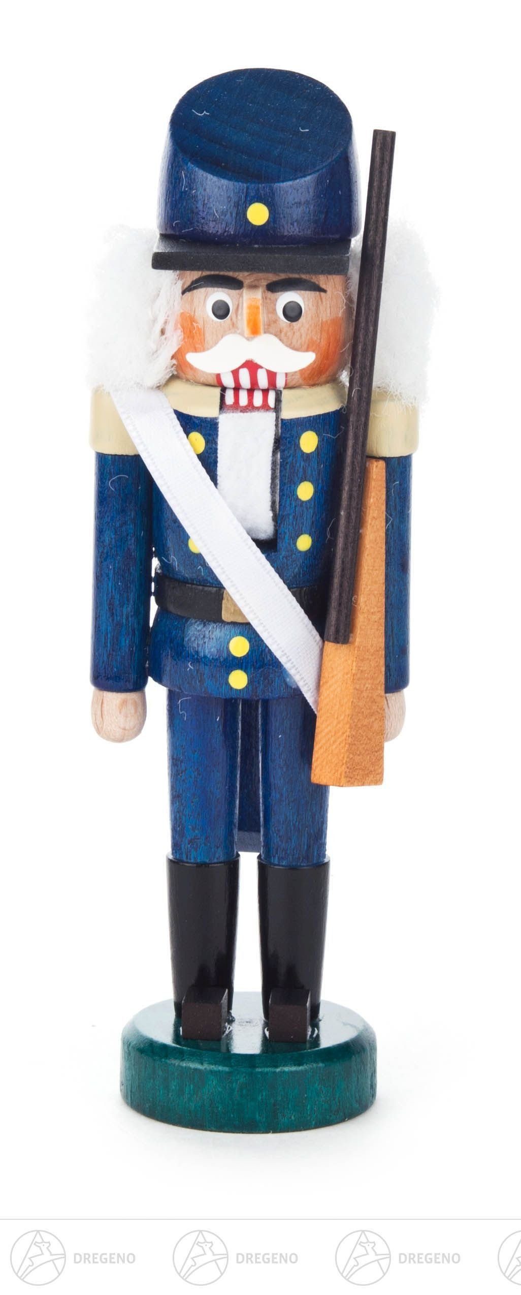 Dregeno Erzgebirge Nussknacker Nussknacker Infanterist blau Breite x Höhe x Tiefe 4 cmx13 cmx4 cm