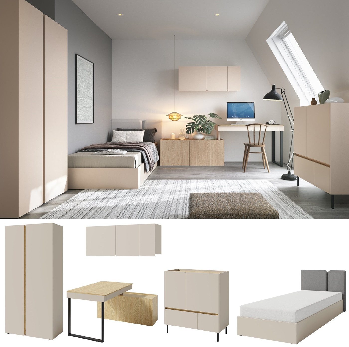 QMM TraumMöbel Jugendzimmer-Set komplett Laris Set günstig online kaufen