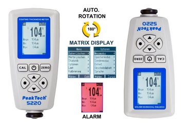 PeakTech Fühlerlehre PeakTech 5220: Schichtdicken-Messgerät bis 1300 µm ~ für Fe und Non-Fe, 1-St.