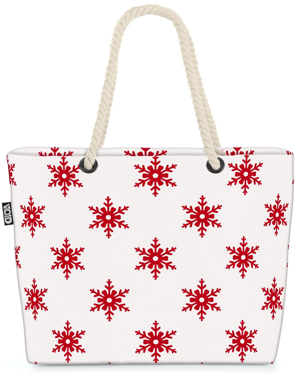 VOID Strandtasche (1-tlg), Weihnachten Streifen weiss rot Weihnachten Streifen weiss rot Muster