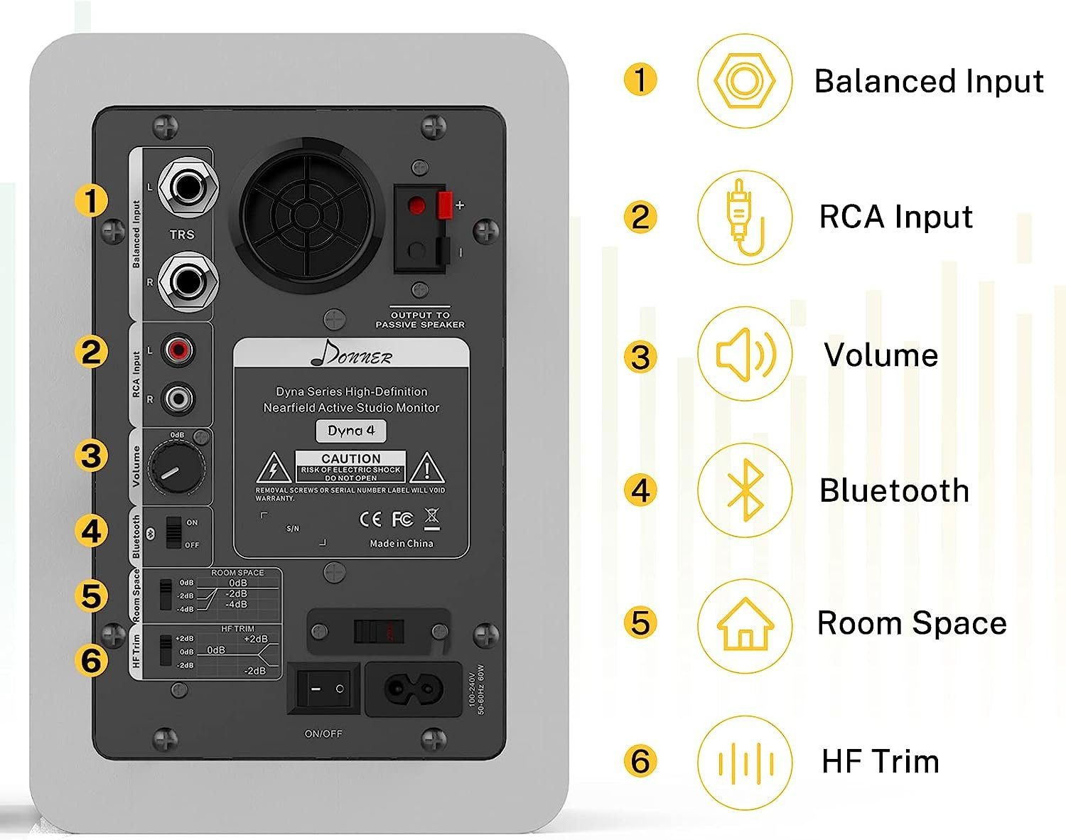 (WLAN Monitor Musikproduktion, Lautsprecher Podcasting, Einschließlich Lautsprecher Monitor-Isolationspads, Donner (WiFi), Studio, Lautsprecher Definition, High 4 Studio 5.0 Bluetooth Studiomonitor, Active Live-Streaming für 2-Pack) und Dyna