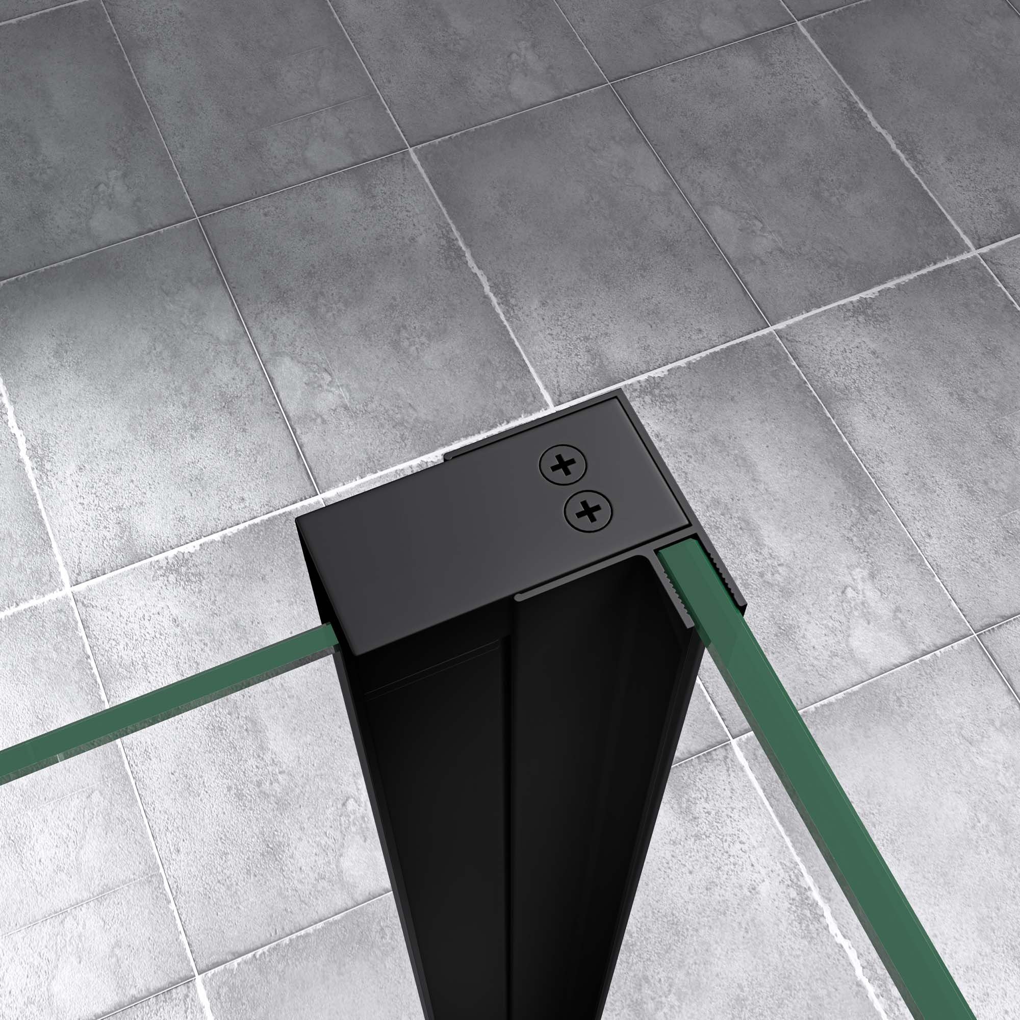 doporro Walk-in-Dusche Duschwand für Dusche Duschabtrennung Nano Glas Duschwand mit Nebenteil