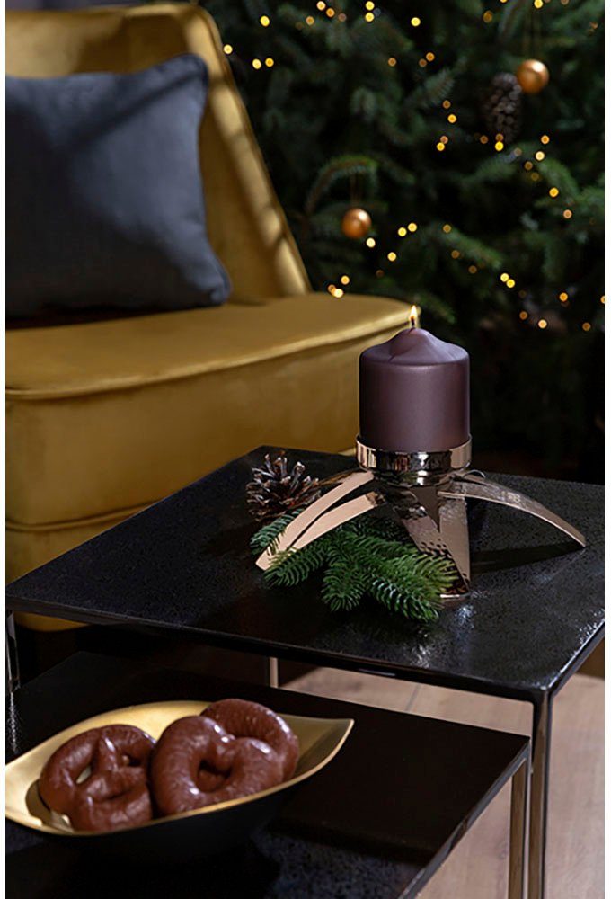 mit Edelstahl, CLAIRE, Teelichthalter (1 aus St), 1-flammig Glaszylinder Fink Kerzenhalter