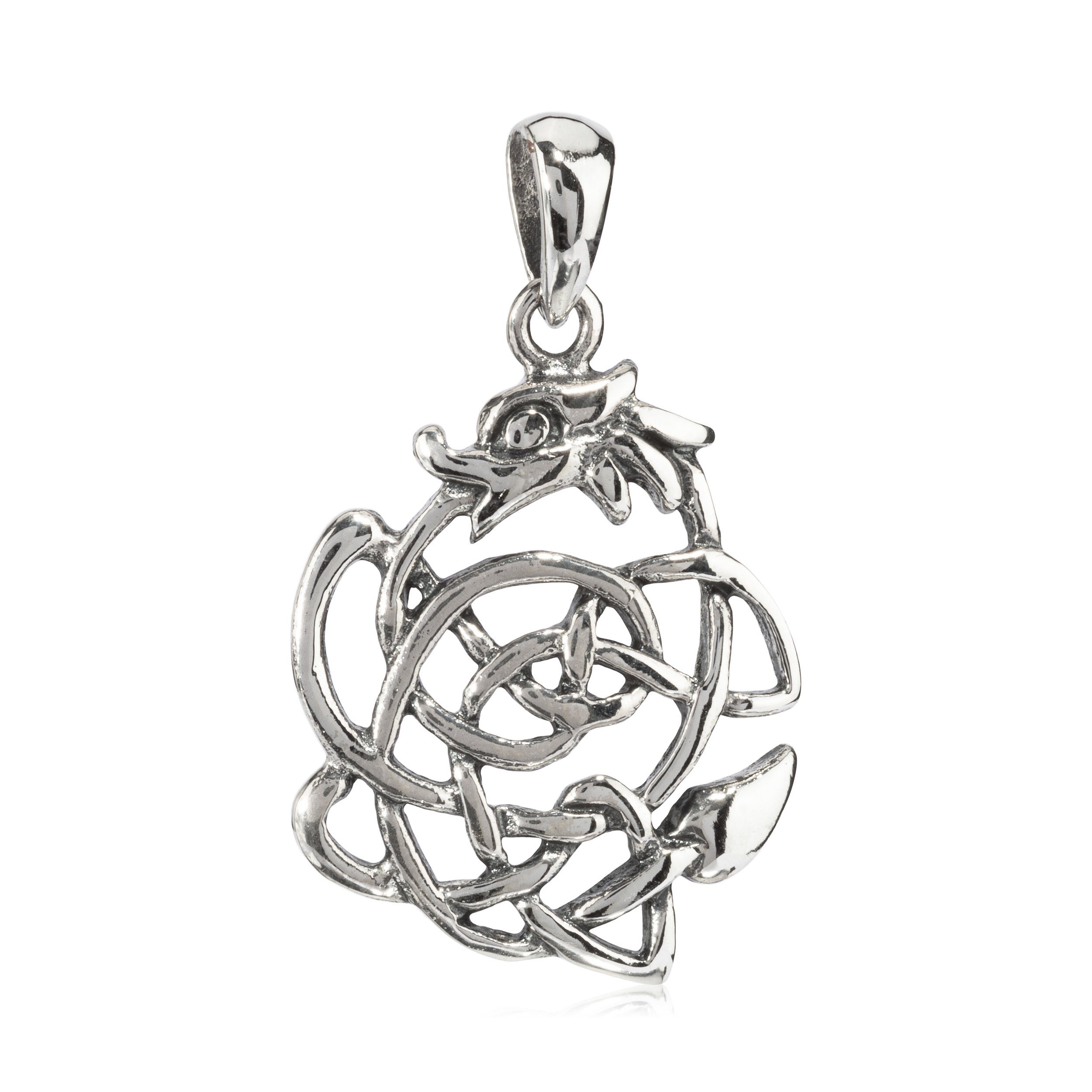 Kettenanhänger Kettenanhänger Keltischer Drache 925 Silber 2,1cm