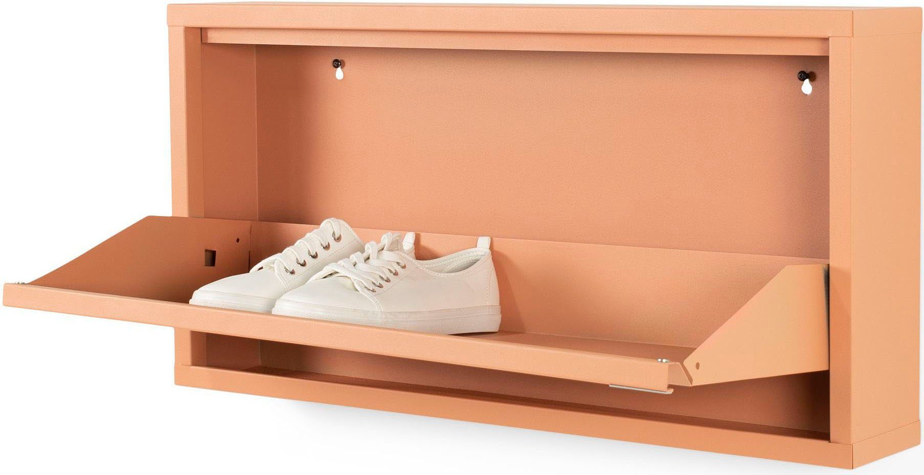 Spinder Design Schuhschrank Metall, Breite 75 cm, Tiefe 12,5 cm