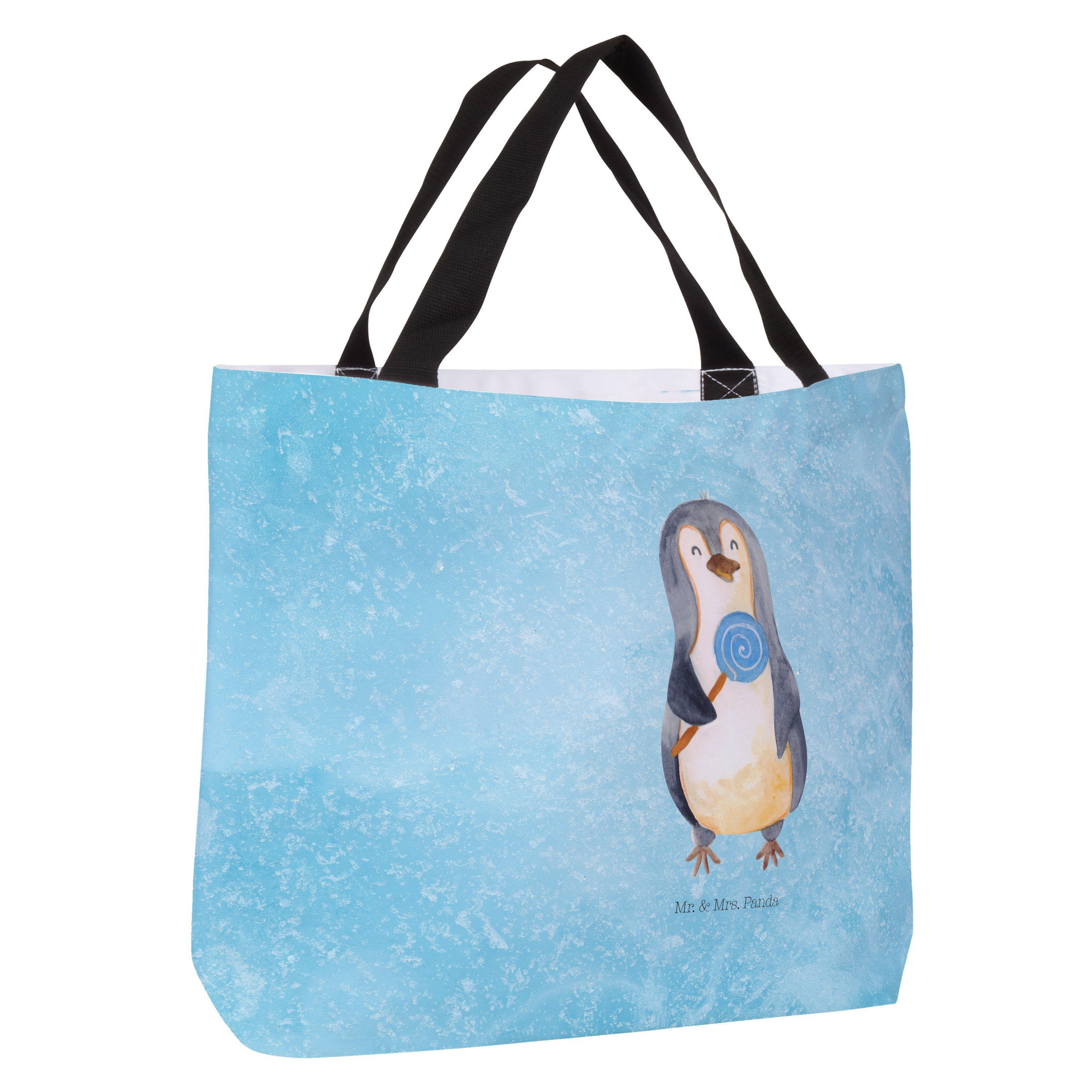 Lolli Mr. & Panda Eisblau Blödsinn, (1-tlg) Shopper Mrs. Süßigkeiten, Geschenk, Tasche, Sc - Pinguin -