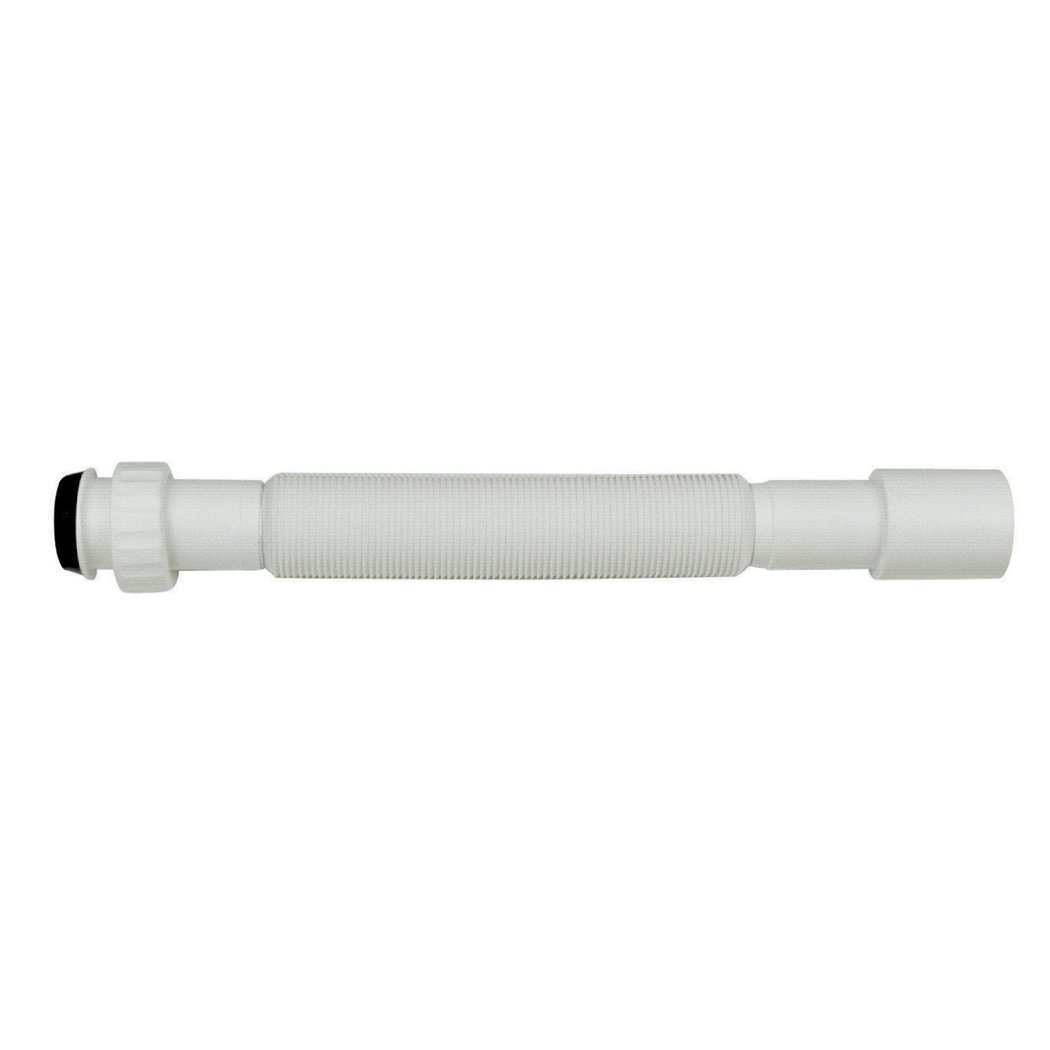 Sanixa Siphon Universal-Abflusssiphon weiß Kunststoff 1 1/4 Zoll auf 32/40  mm, (Siphon Küche Spüle Bad Waschbecken Ablauf flexibel), Kunststoff