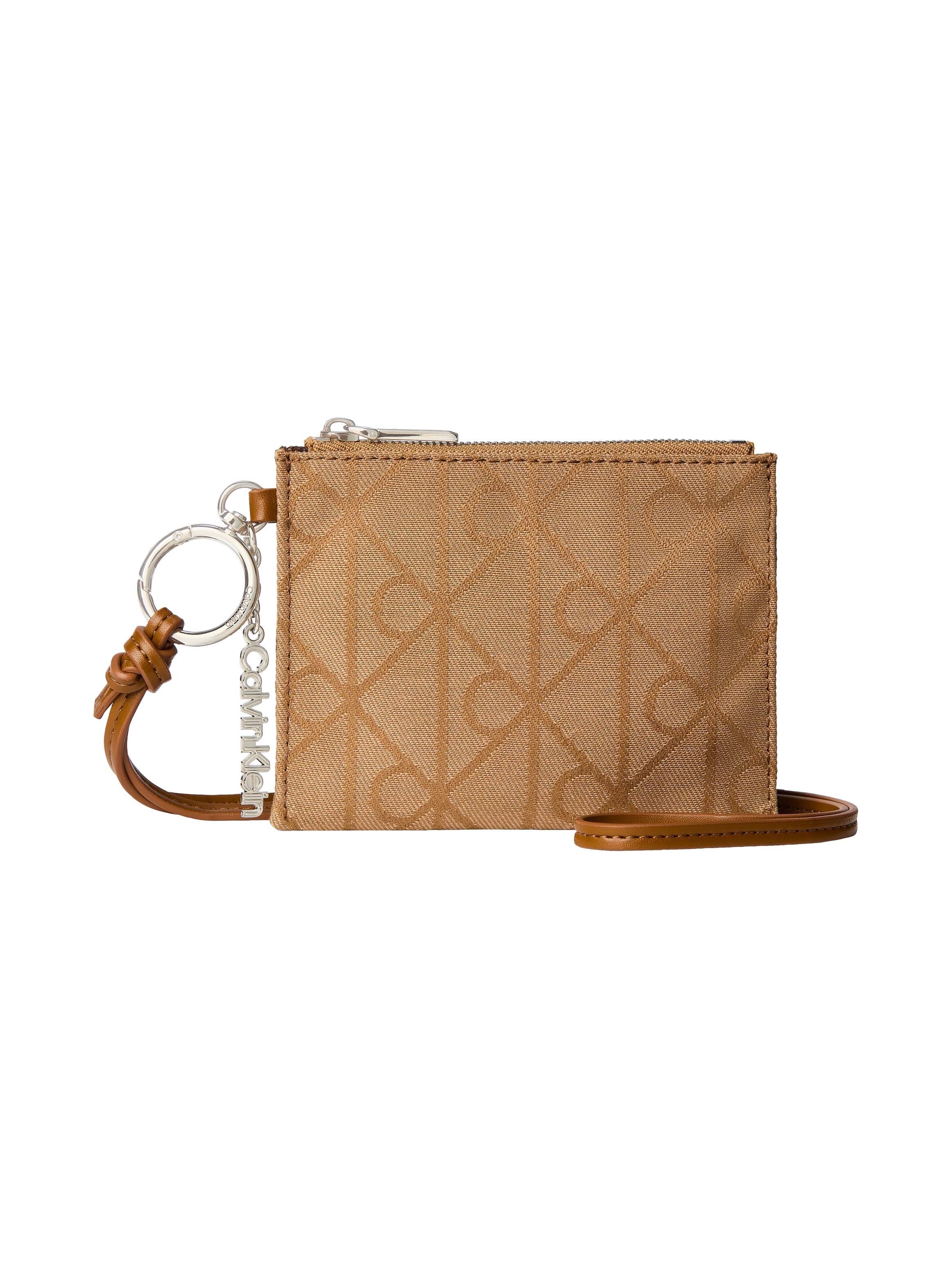 Calvin Klein Schlüsselanhänger SCRIPT HW JCQ POUCH ON STRAP CHA, Bag Charm mit Reißverschluss Täschchen