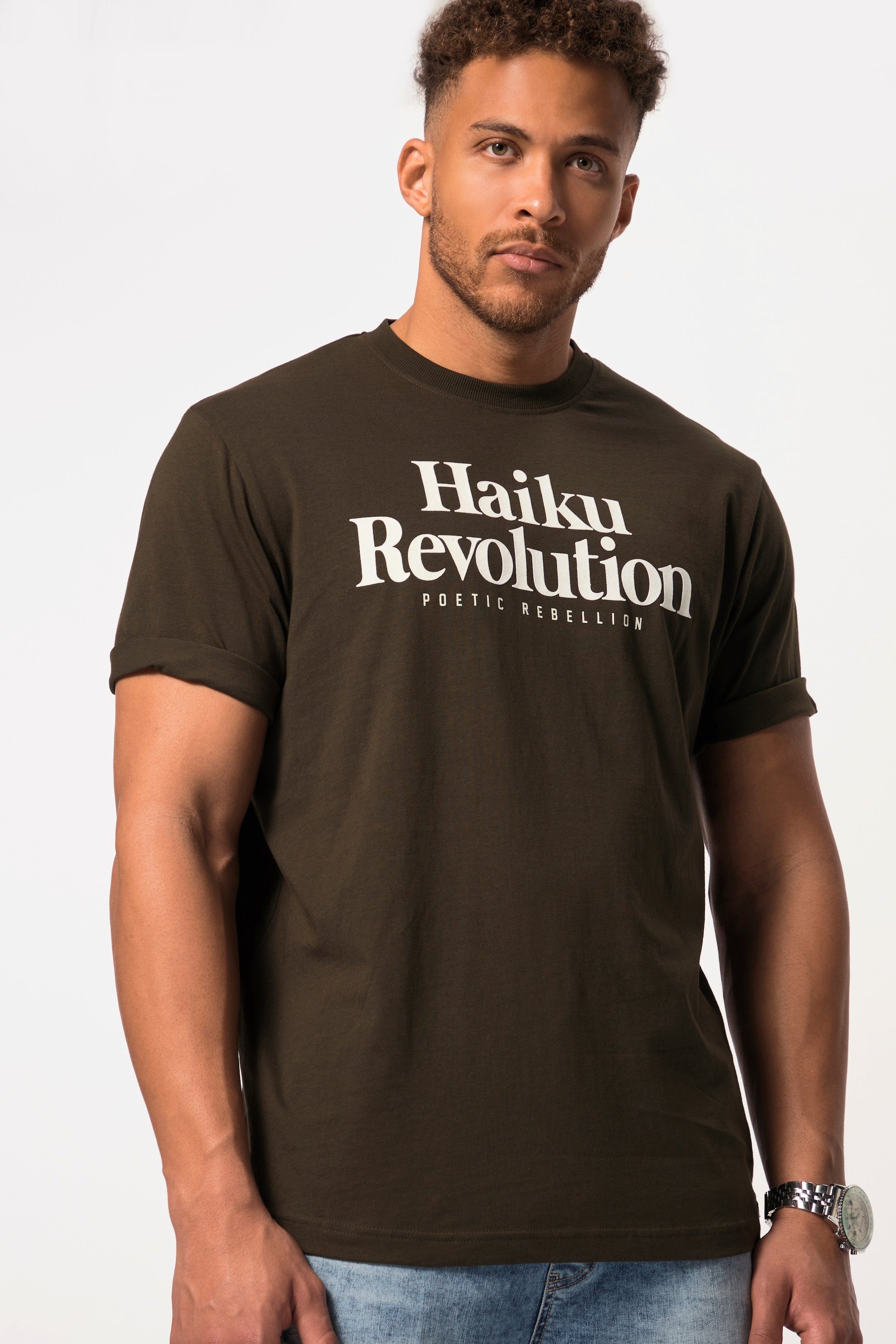 STHUGE T-Shirt STHUGE T-Shirt Halbarm Flockdruck bis 8 XL