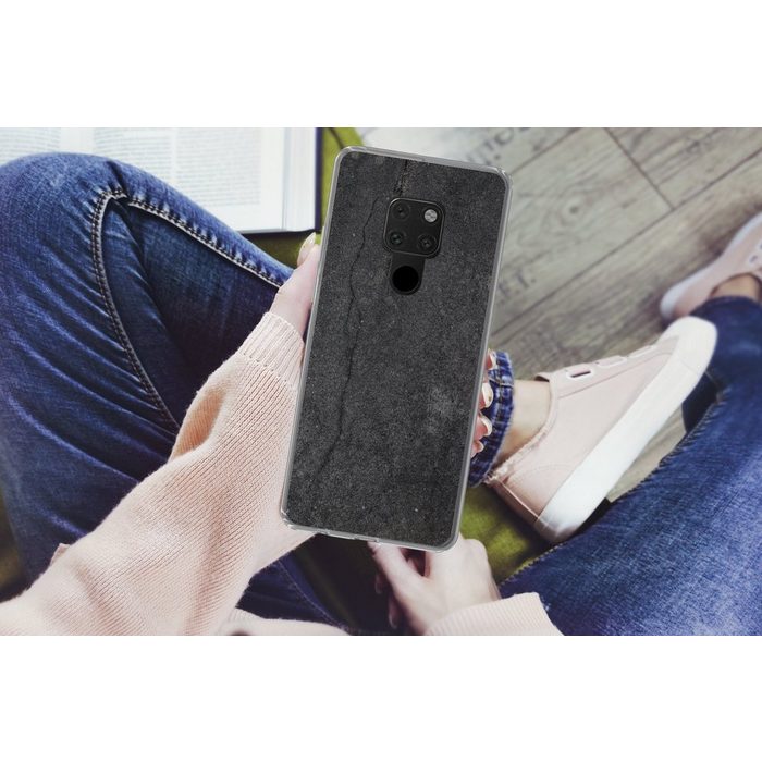 MuchoWow Handyhülle Beton - Schwarz - Grau - Rustikal - Industriell Phone Case Handyhülle Huawei Mate 20 Silikon Schutzhülle RV11037
