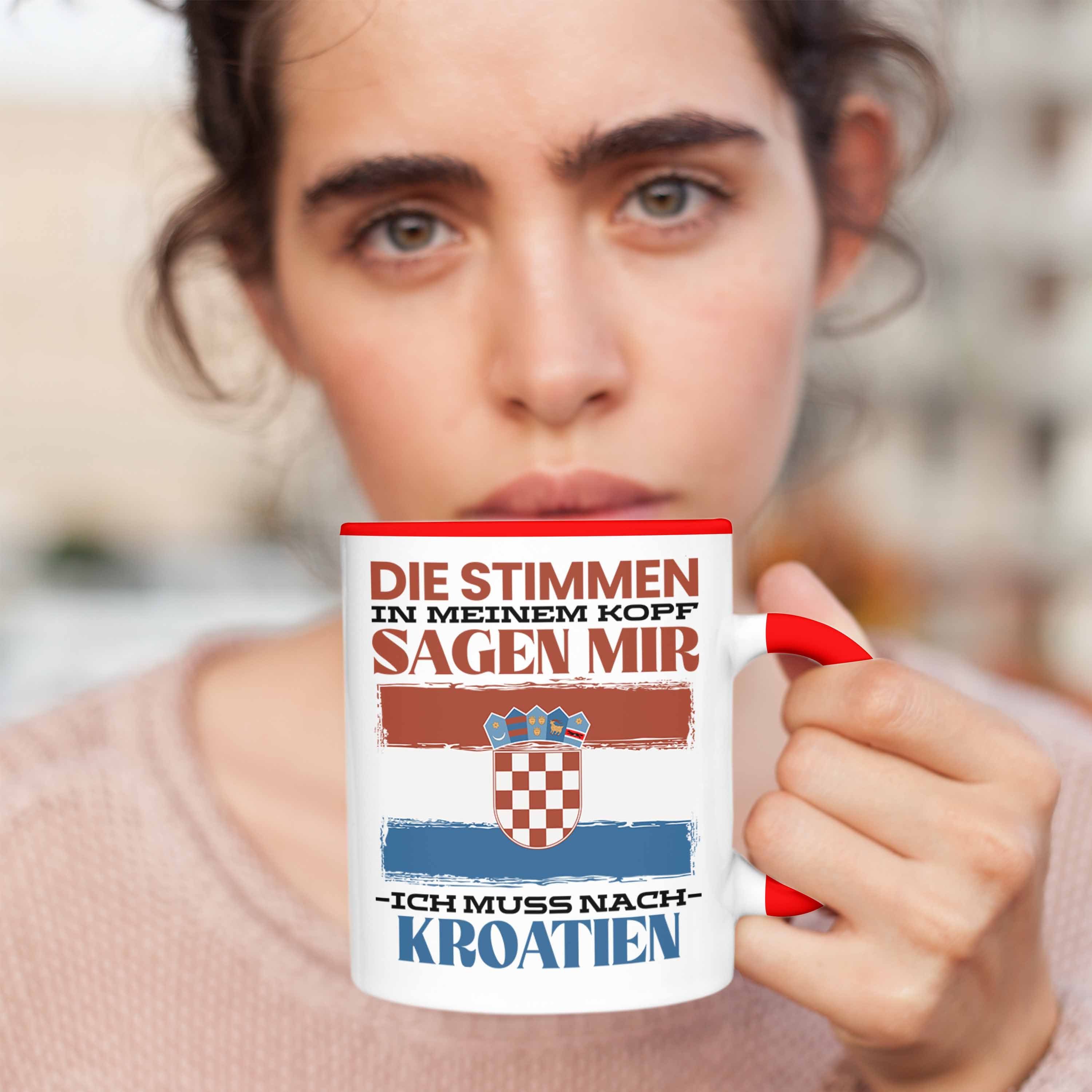 Heimat Rot Urlaub Kroatien Geschenkidee Spruch Tasse Geschenk Kroatie Trendation Tasse