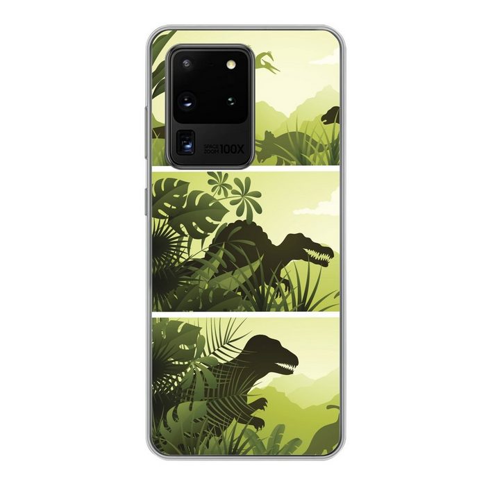 MuchoWow Handyhülle Dinosaurier - Dschungel - Illustration - Kinder - Kind Phone Case Handyhülle Samsung Galaxy S20 Ultra Silikon Schutzhülle