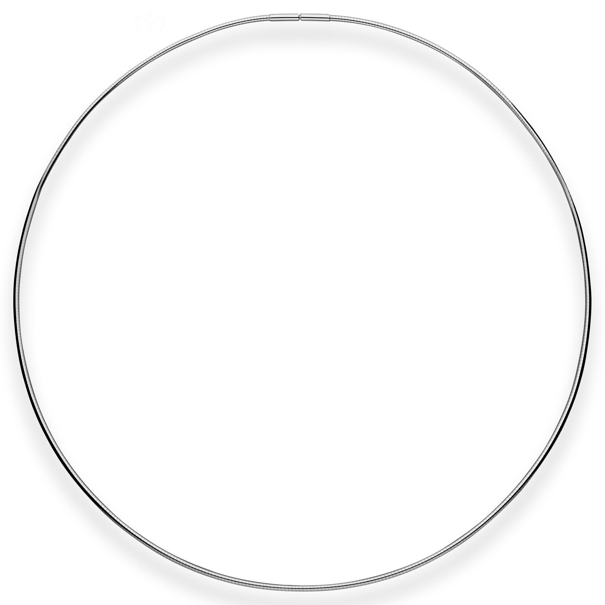 Schmuck Krone Halsreif 1,5mm Halsreif Tondakette aus 925 Silber rhodiniert 45cm, Silber 925
