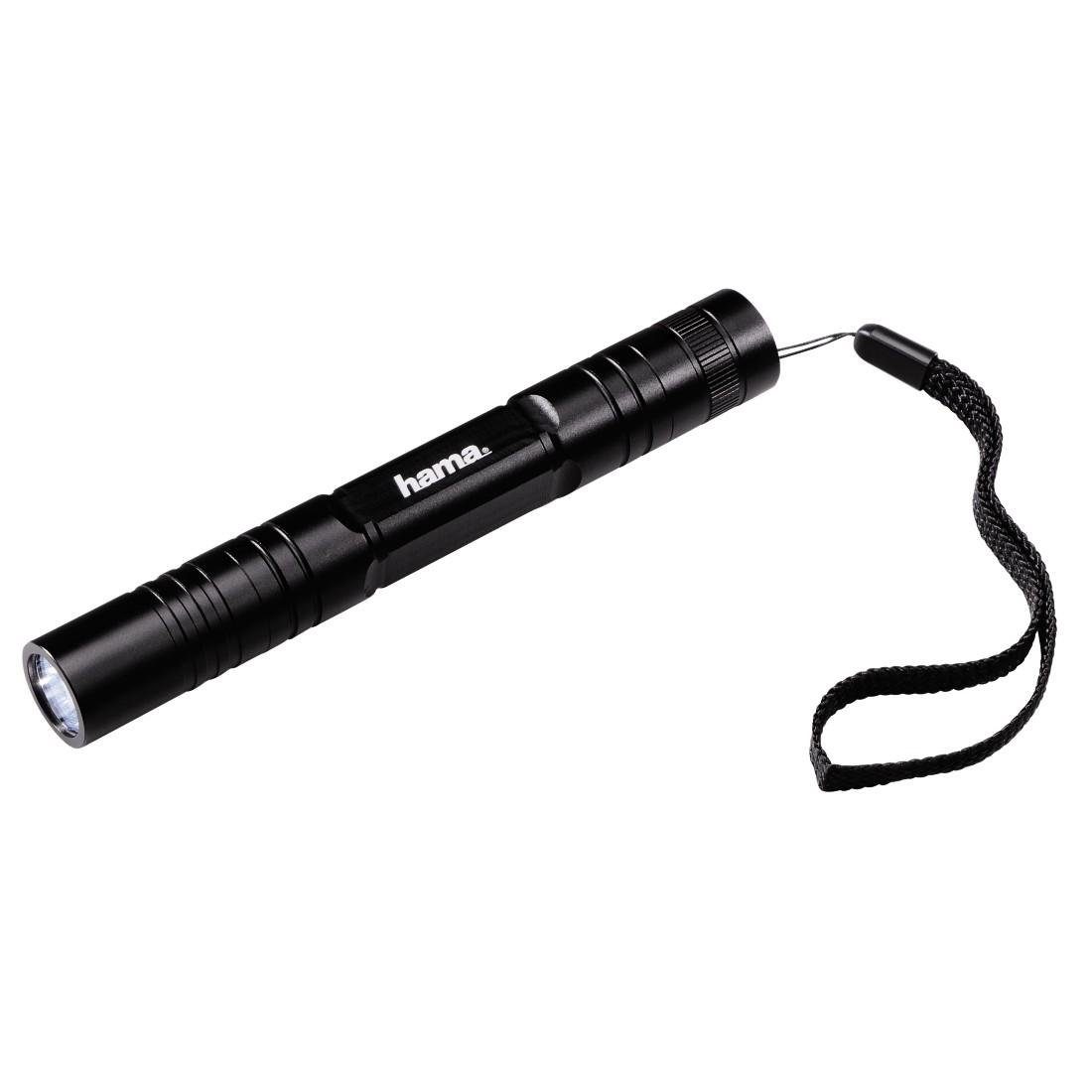 Hama LED Taschenlampe LED-Taschenlampe "Regular R-147", Schwarz Taschenlampe, - Max. Lumen: 100 - Anzahl Batterien: 2 - Batterietyp: AA Mignon | Taschenlampen