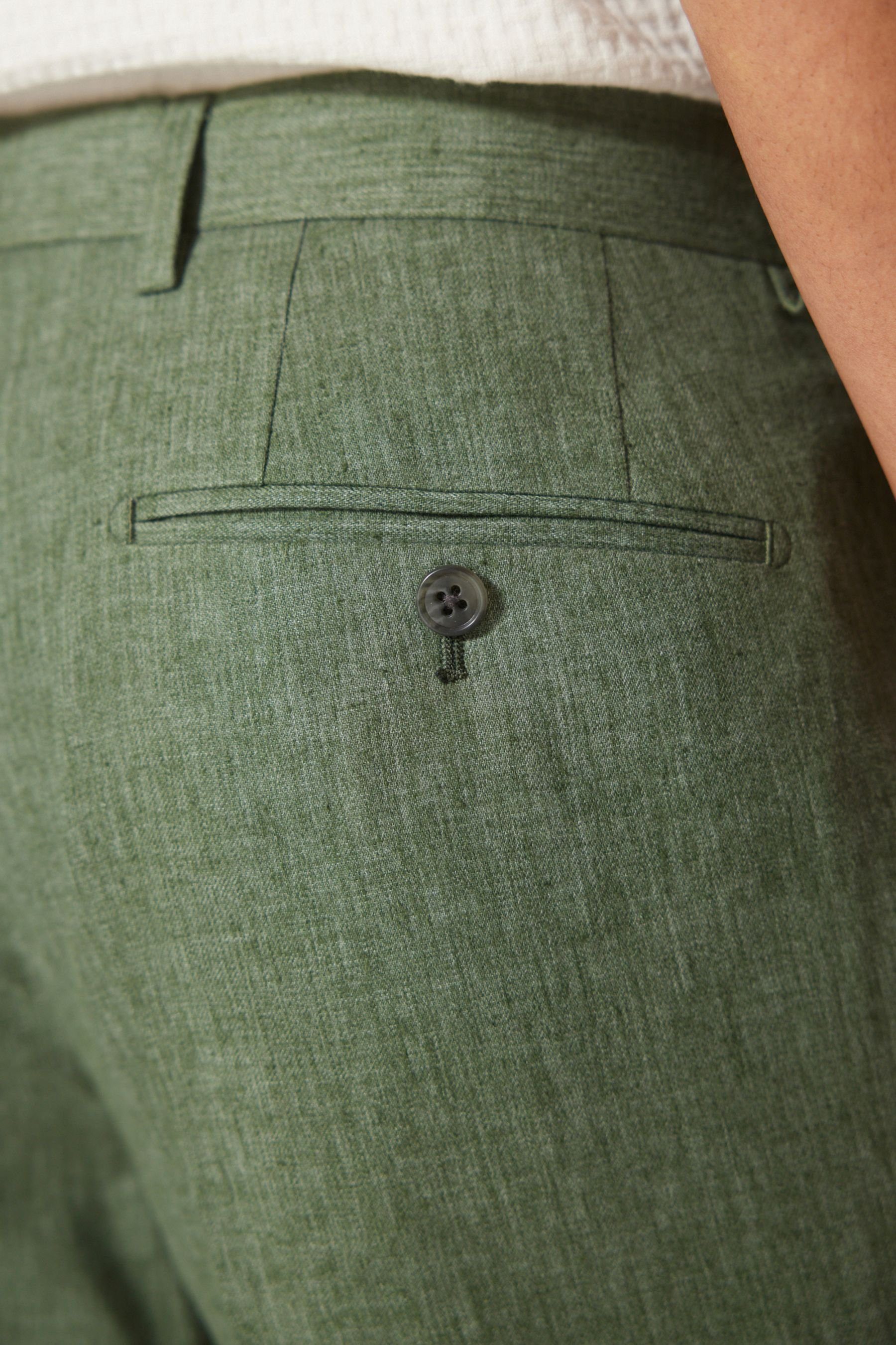 Next Anzughose Tailord Fit Anzug Leinengemisch: Hose (1-tlg) Green aus