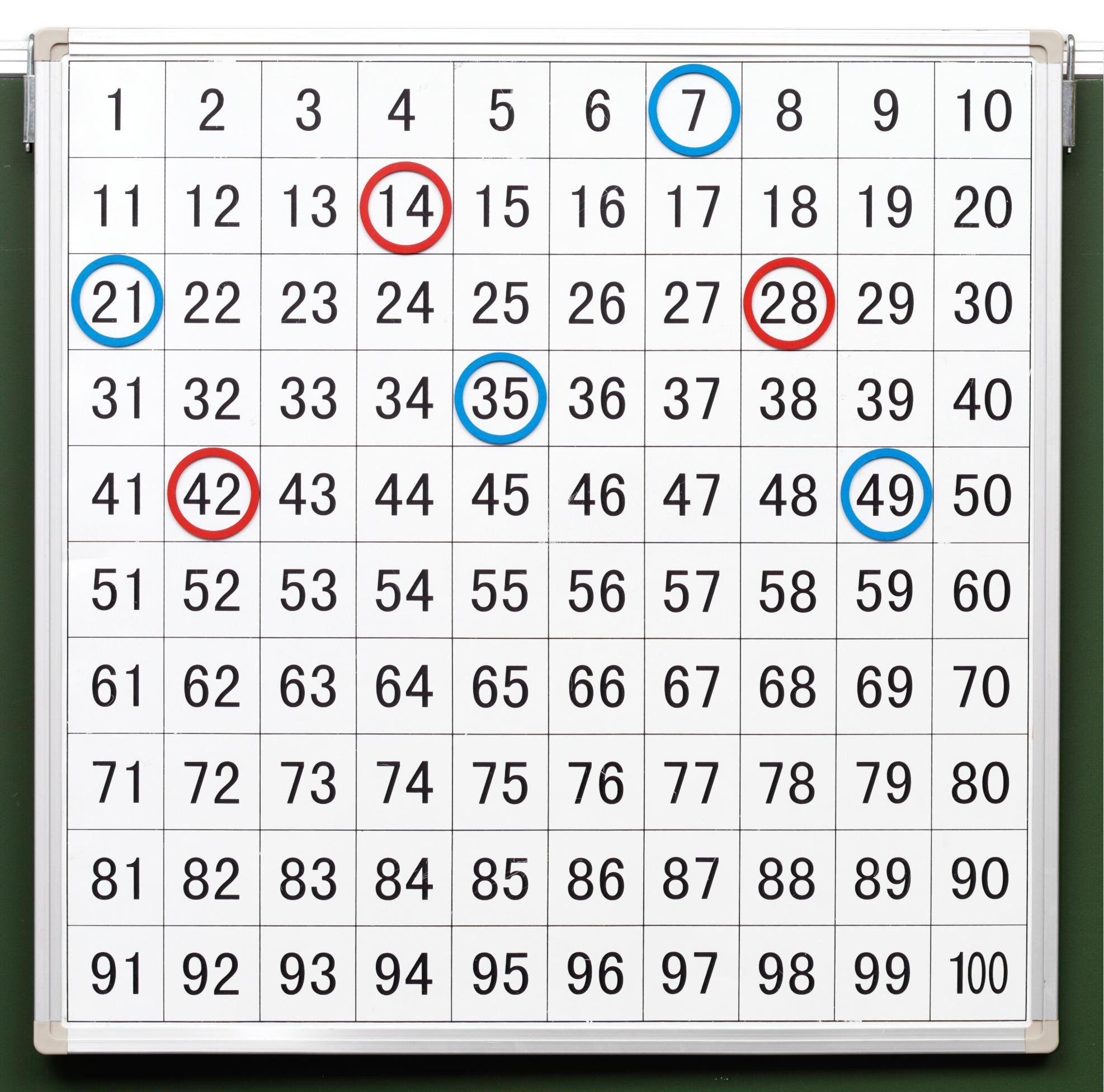 Betzold Lernspielzeug Magnethaftende Tafel mit aufgedrucktem Hunderterfeld