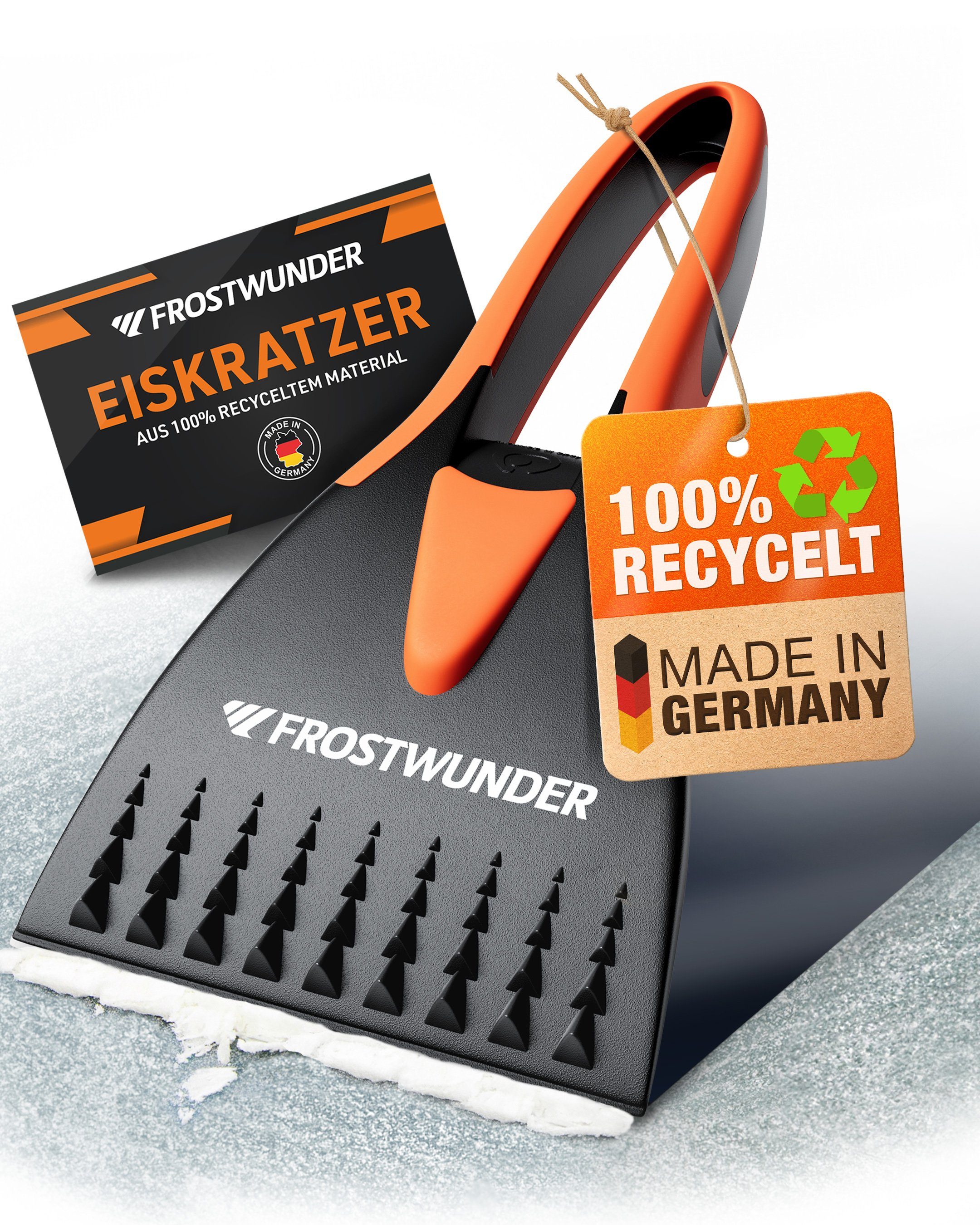 FROSTWUNDER Eiskratzer Eiskratzer Auto [Made in Germany] 100% recycelter Auto Eiskratzer
