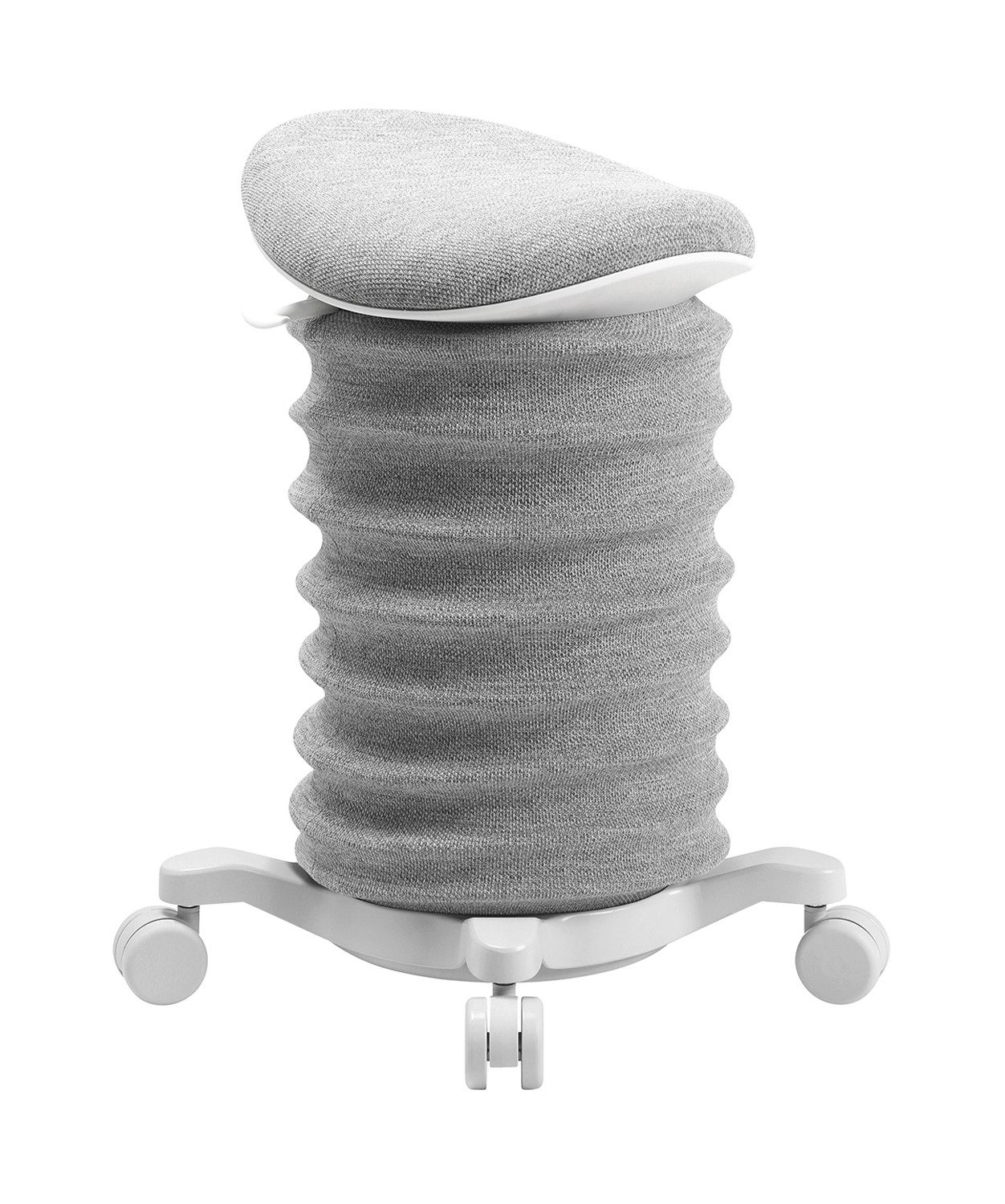 TOPSTAR Sitzhocker SITNESS 4D, Grau, Weiß, Polyester, Ø 36 x H 64 cm, mit Rollen, Höhenverstellbar, mit Federmechanik