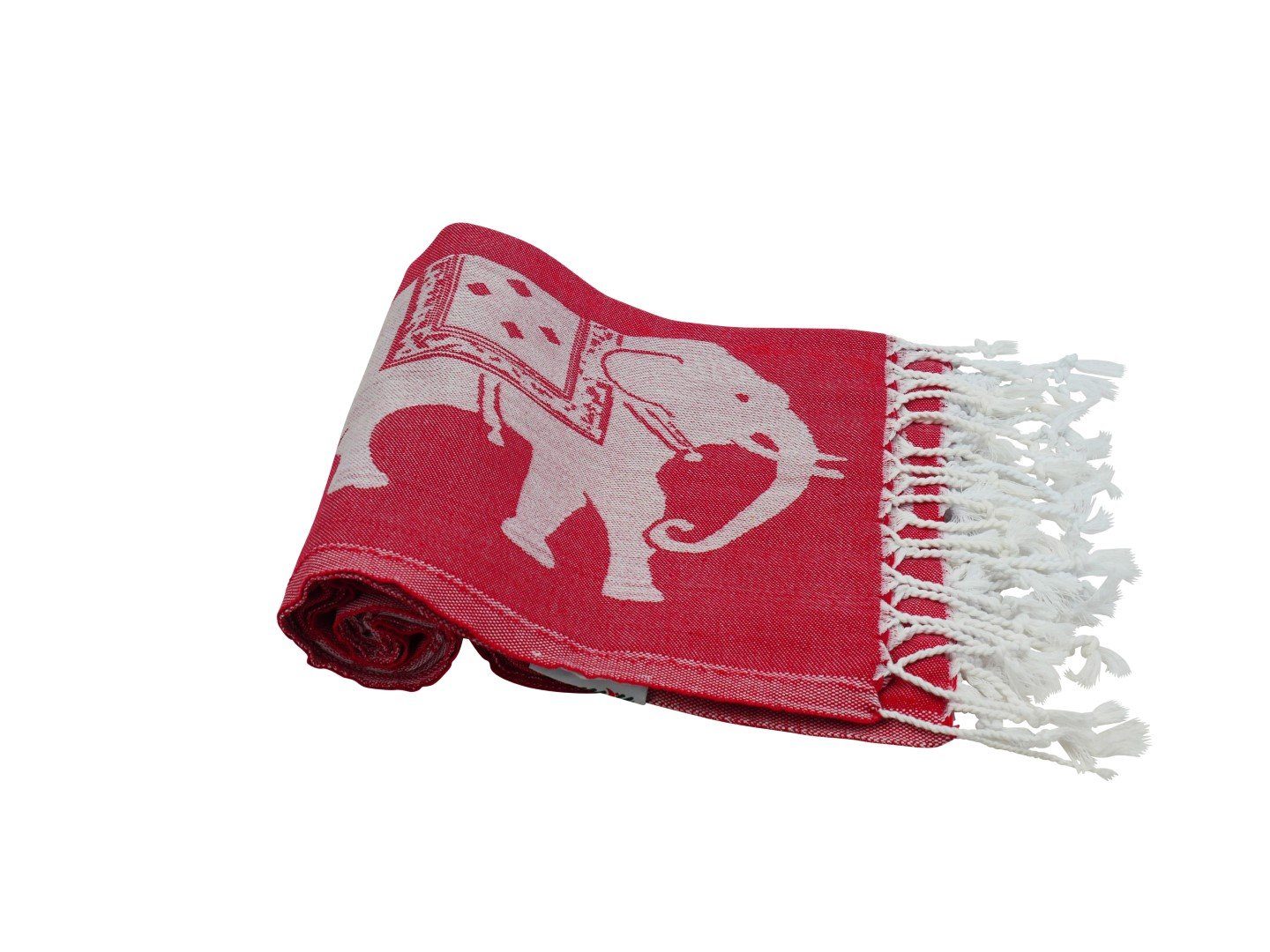 rot Elefanten, blickdicht Hamamtücher my großen (1-St), Hamam Baumwolle mit weiß, Hamamtuch