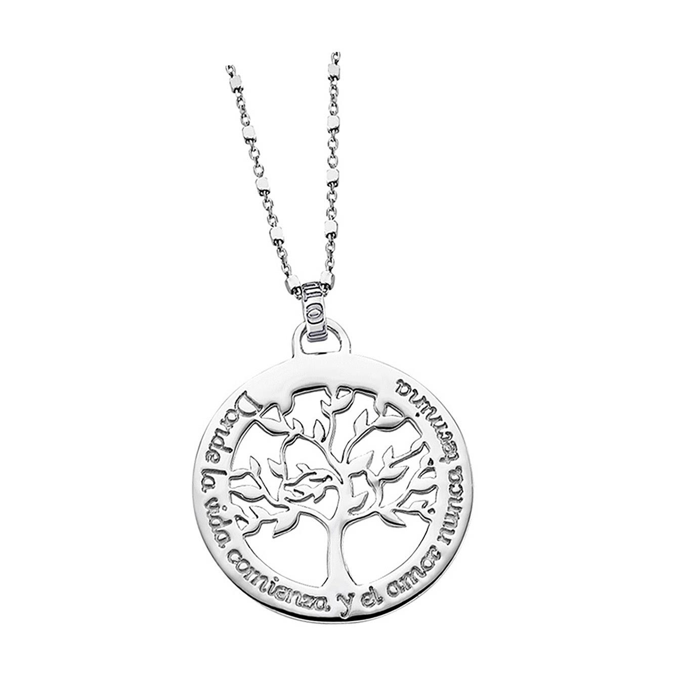 LOTUS SILVER Silberkette Lotus Silver Lebensbaum Halskette (Halskette), Halskette Lebensbaum ca. 42cm, 925 Sterling Silber, Farbe: silber