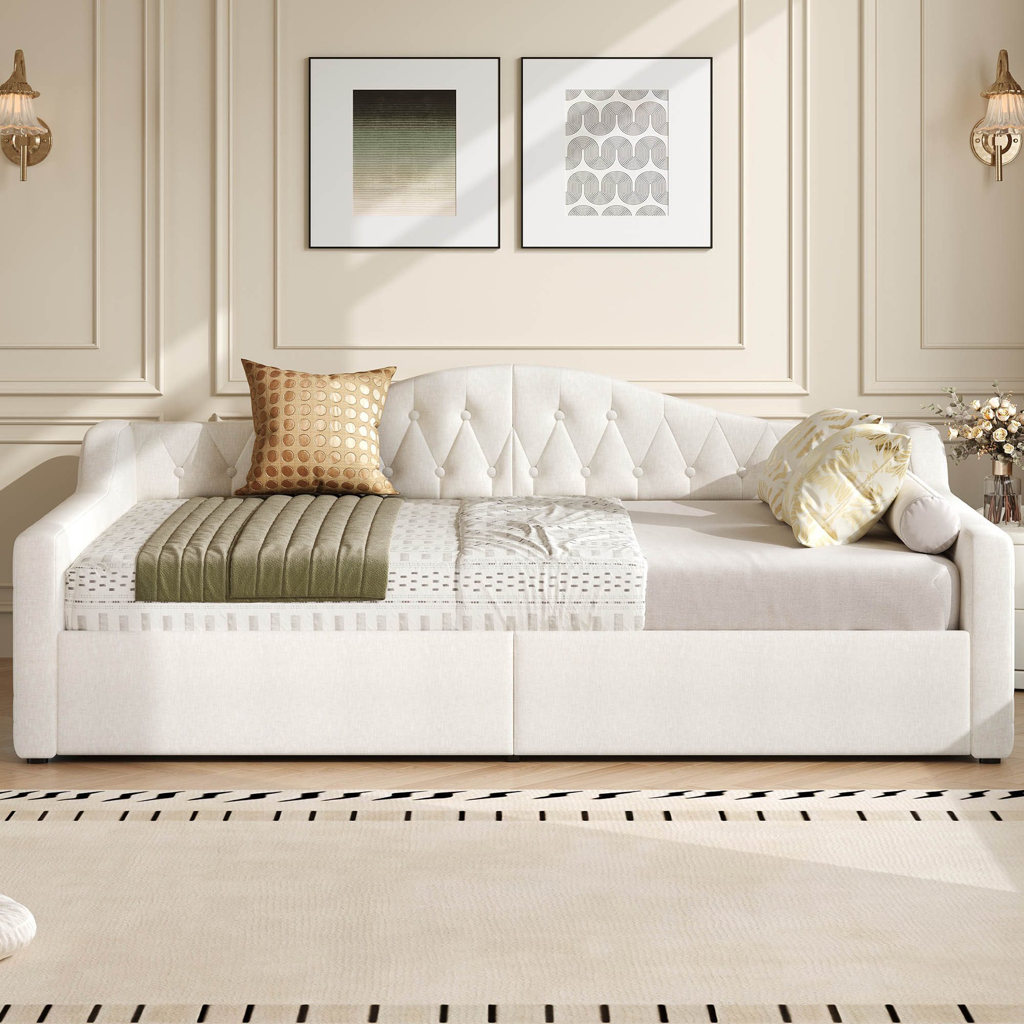 HAUSS SPOLE Daybett 140x200 cm Schlafsofa mit LED-Gürtel und Stauraum darun günstig online kaufen