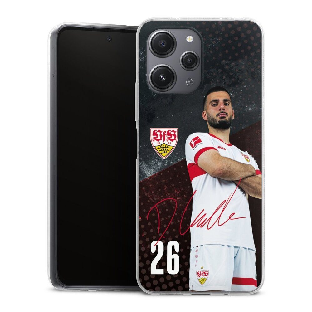 DeinDesign Handyhülle VfB Stuttgart Deniz Undav Offizielles Lizenzprodukt Deniz Undav 24/25, Xiaomi Redmi 12 Silikon Hülle Bumper Case Handy Schutzhülle
