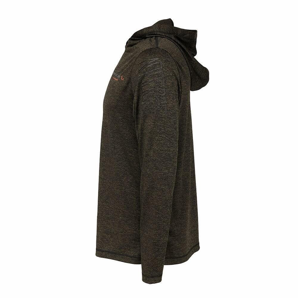 Savage Gear Kapuzenpullover Fighter Stretch Hoodie Gr. S-XXL Burnt Olive Melange Pullover