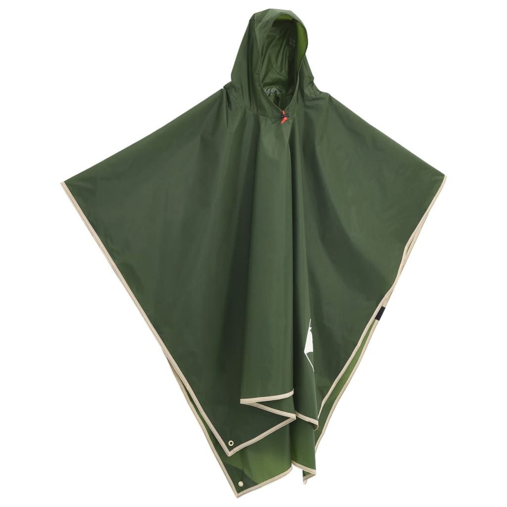 vidaXL Wassertank Regenponcho mit Kapuze 2-in-1-Design Grün 223x145 cm
