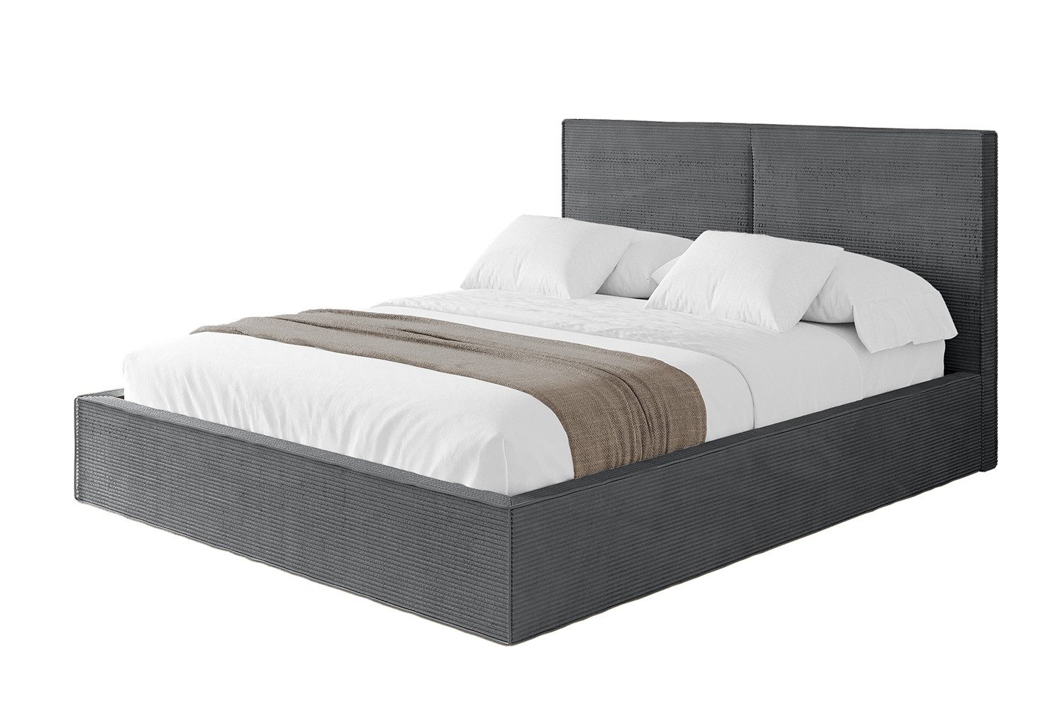 ALTDECOR Polsterbett EMMI (Polsterbett mit Bettkasten und Lattenrost, Boxbett ohne Matratze), Doppelbett mit Stauraum, Bett mit Kopfteil