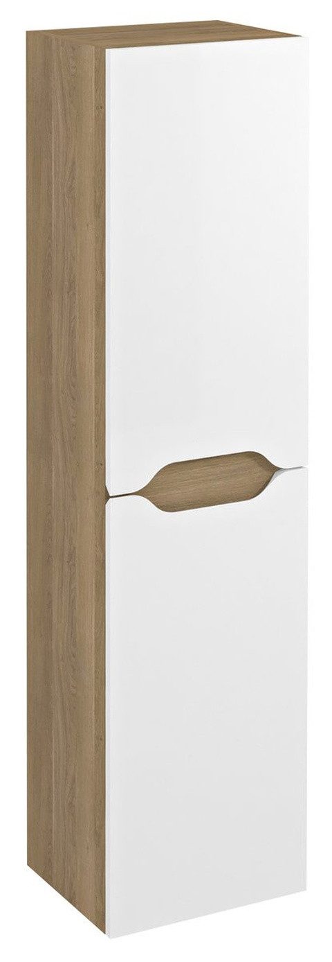 Sapho Seitenschrank WAVE Hochschrank 35x140x30cm, weiß/Eiche cuneo Sapho-WA245-3025