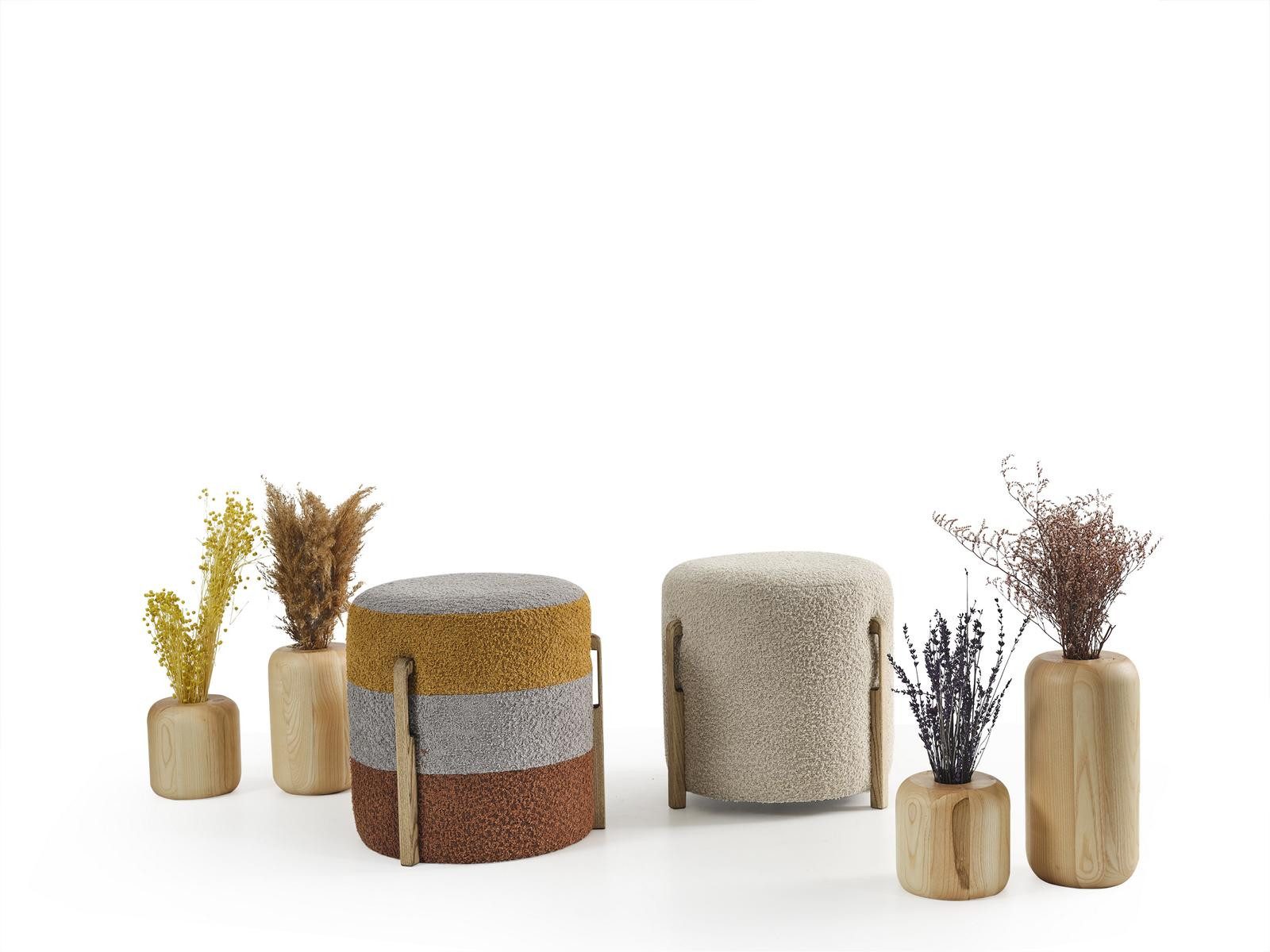 Xlmoebel Pouf Runder Polsterhocker in modernem Design als Sitz- und Fußablage (1-St., Hocker), Hergestellt in Europa