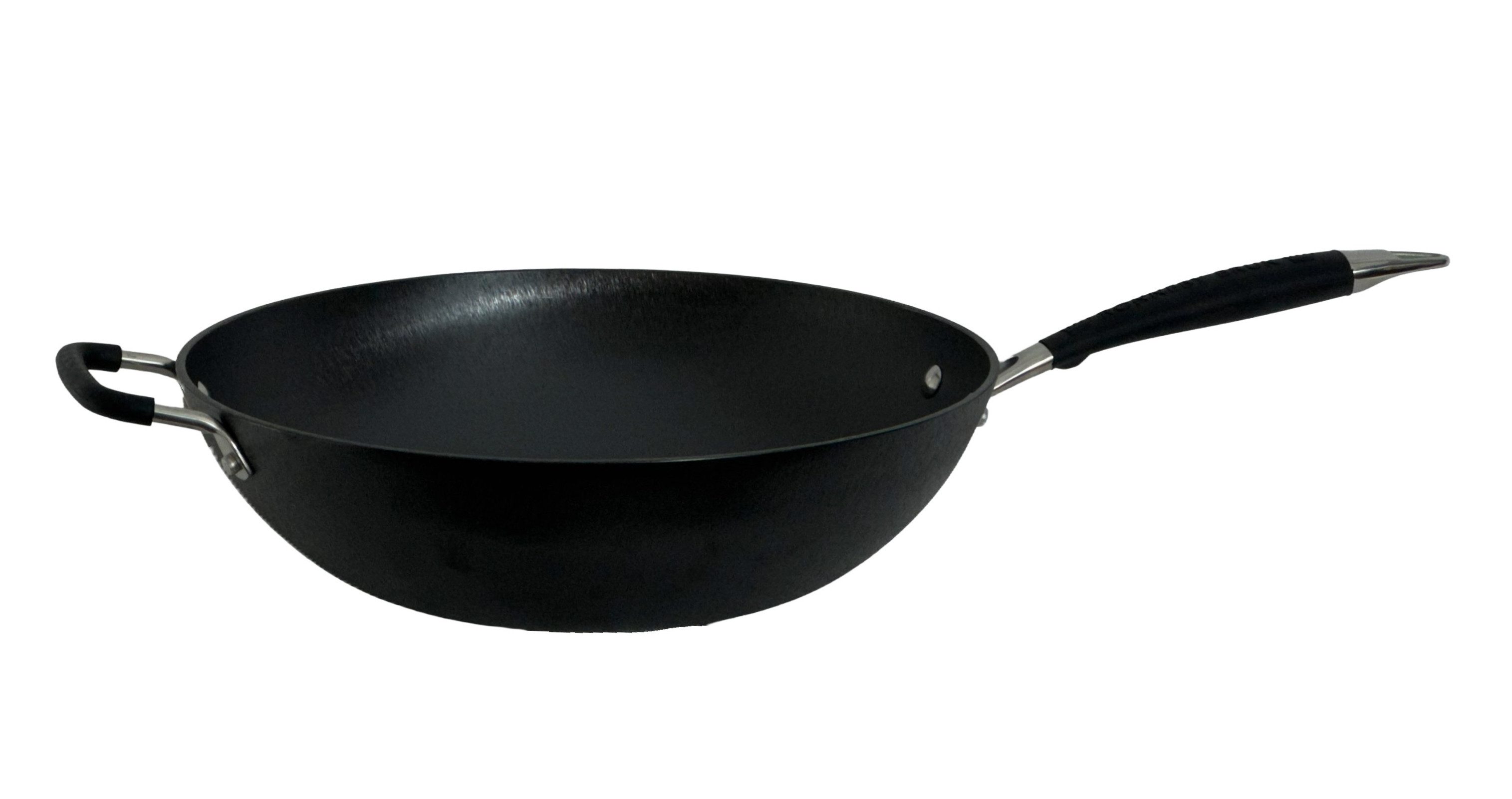 Ronneby Bruk Wok Ultra Light Wok-Pfanne, mit silikonummanteltem Griff, Gusseisen (1-tlg)
