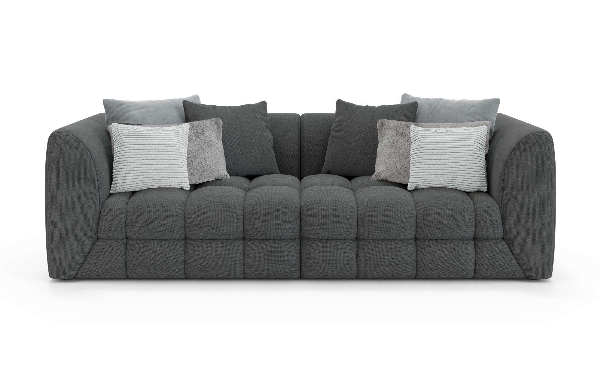 s.Oliver Big-Sofa COBBO 3-Sitzer Design-Sofa Bubble-Optik, Maße B/T/H: 259/126/104 cm, mit vielen Kissen, moderne Steppung und hoher Sitzkomfort