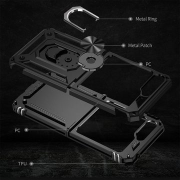 CoolGadget Handyhülle Armor Shield Case für Samsung Galaxy Z Flip 5 6,7 Zoll, Outdoor Cover Magnet Ringhalterung Handy Hülle für Galaxy Z Flip 5 5G