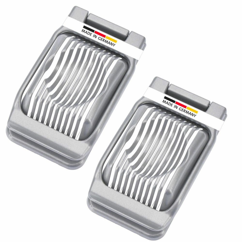 WESTMARK Eierschneider 2 Stück, Duplex, Grau, für runde und ovale Scheiben, Made in Germany, rostfrei, lebensmittelechte Beschichtung