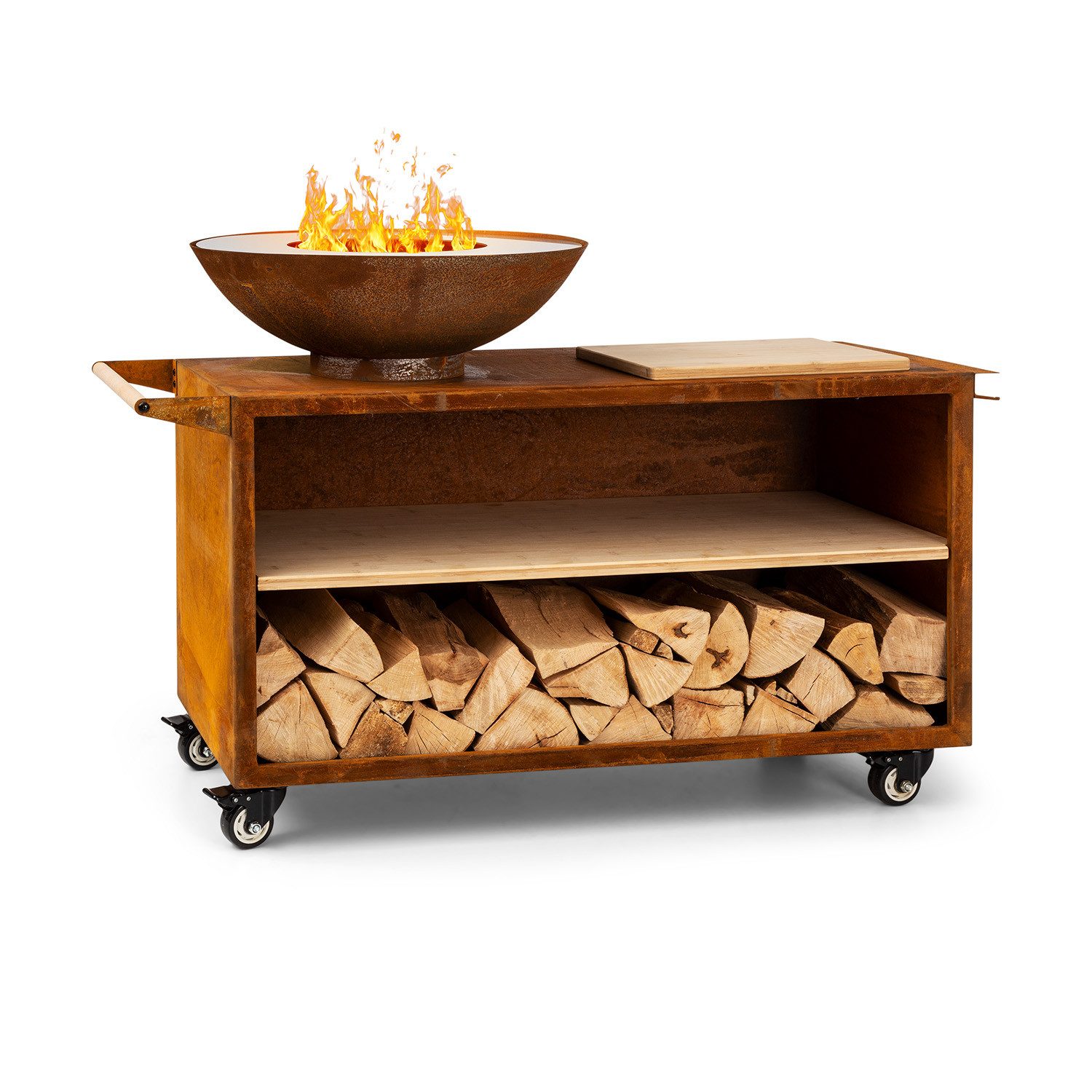 blumfeldt Feuerschale Savage 2.0 Wide, (Set, spar-set), Feuerschale Garten mit Grill Feuerkorb Feuerstelle Outdoor