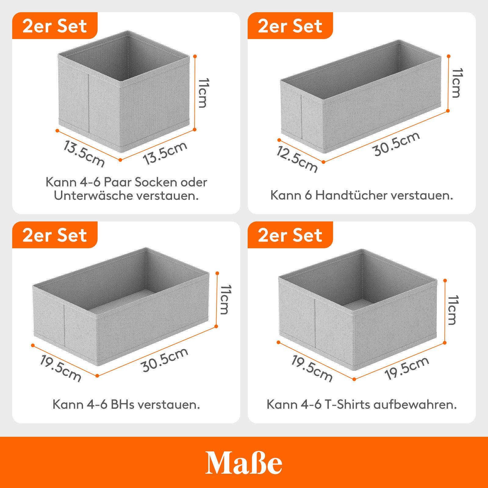Lifewit Aufbewahrungsdose Schubladen Organizer, Schrank Schubladen Ordnungssystem (8 St) – Bild 2 von 5