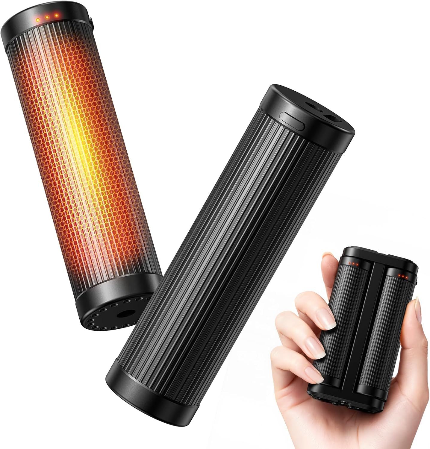 LA CUTE Handwärmer Wiederaufladbarer Handwärmer Elektrisch USB Schnellheizung, Elektrischer Handwärmer Fidget-Design für Männer, Frauen und Outdoor-Aktivitäten, wiederverwendbarer Handwärmer mit USB-Ladekabel, Schnellheizung 3s, 3 Heizstufen, kompakt sicher, wiederaufladbar
