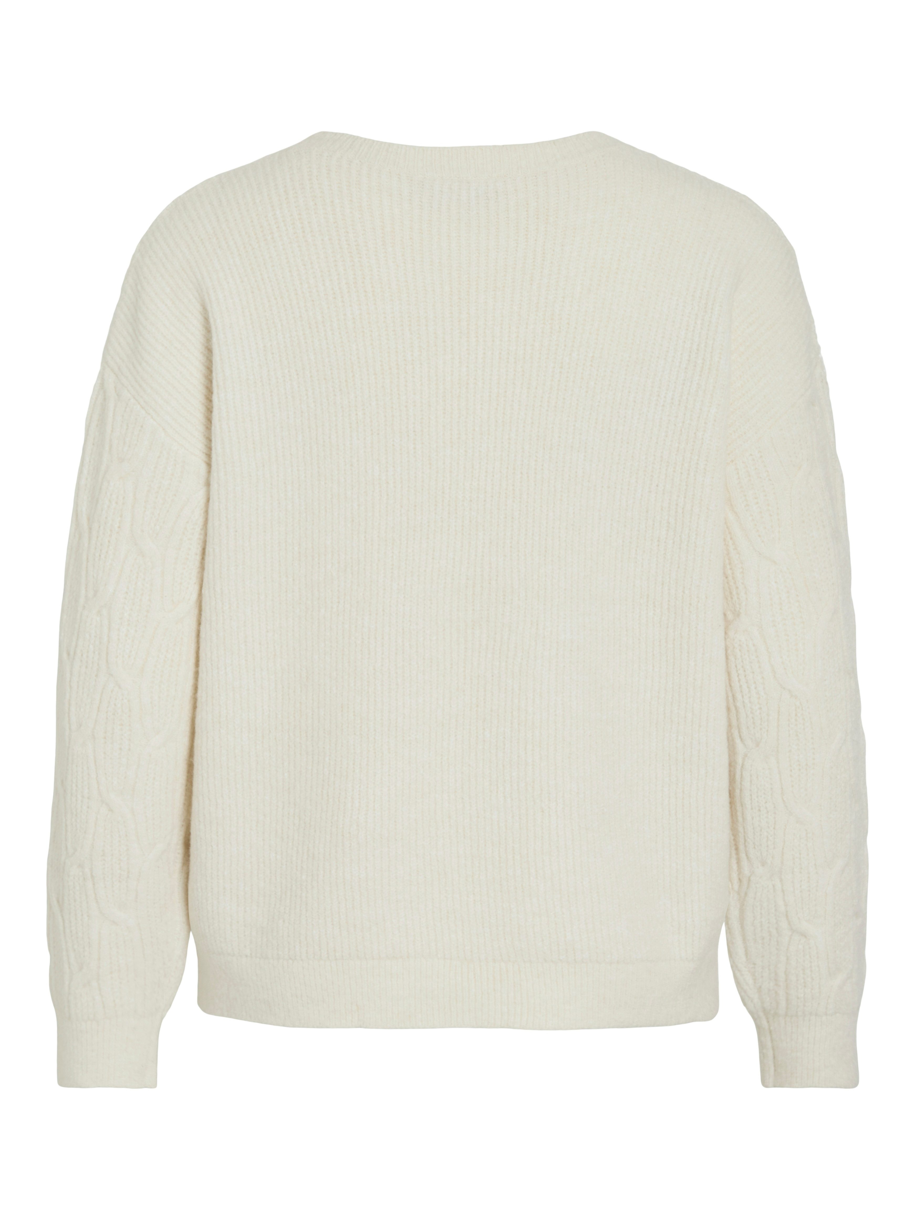 Vila Strickpullover VILASSIA O-NECK L/S CABEL KNIT TOP -NOOS
