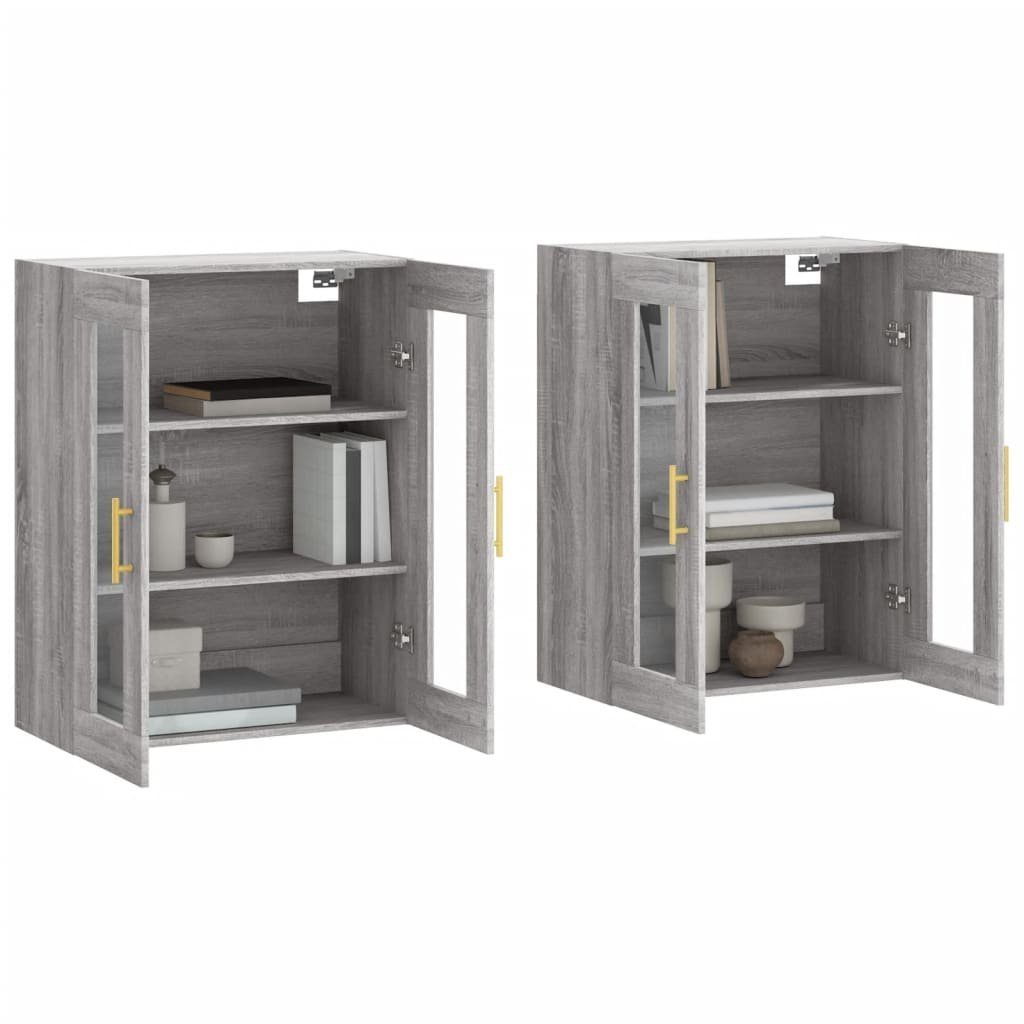 vidaXL Sideboard Wandschränke 2 Stk. Grau günstig online kaufen