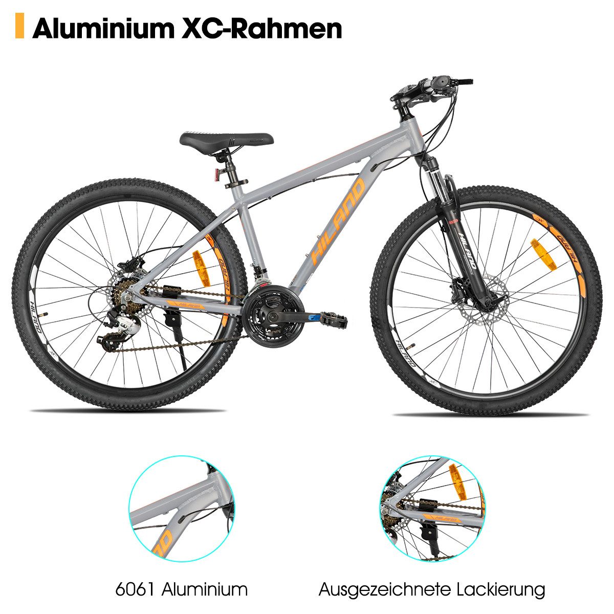 HILAND Mountainbike 27.5 Zoll Offroad-MTB für Erwachsene, Männer und Frauen, 24 Gang, 24 Gänge, leichter Aluminiumrahmen, hydraulische Scheibenbremsen