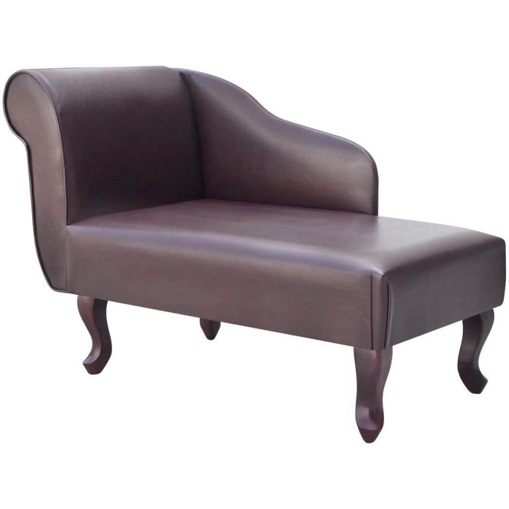 vidaXL Chaiselongue Chaiselongue Teile Kunstleder, Braun 1