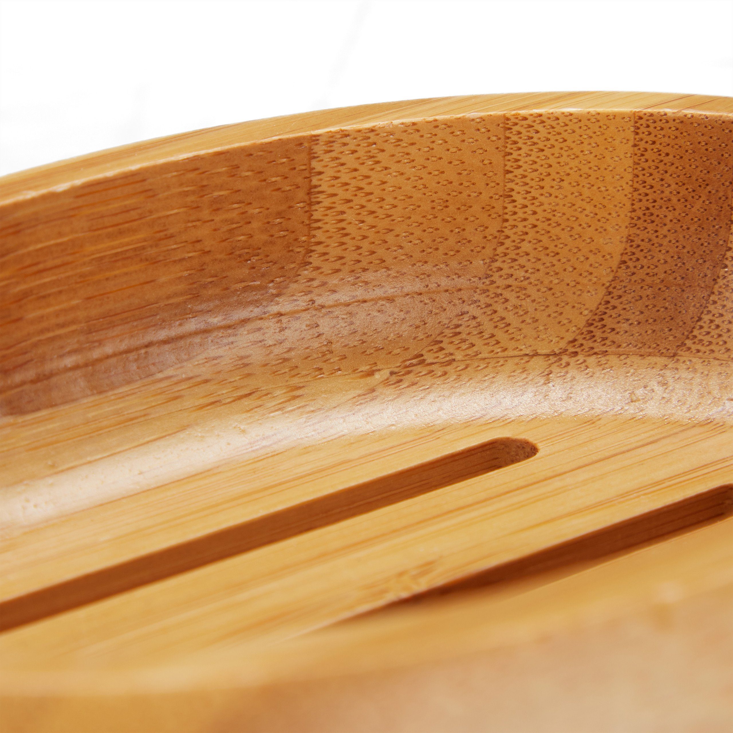 relaxdays Seifenablage Seifenschale Bambus, Breite: 14 cm